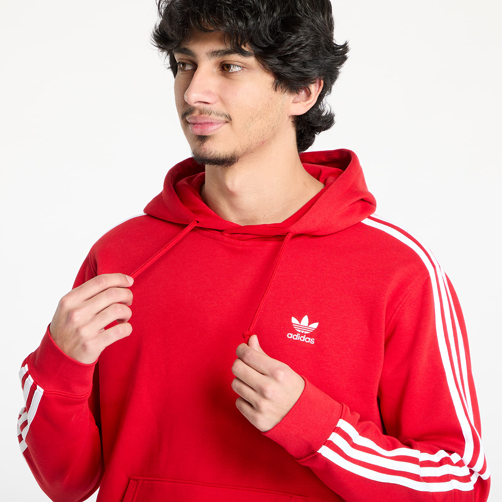 Mikine adidas Adicolor Classics 3-Stripes Hoody Better Scarlet