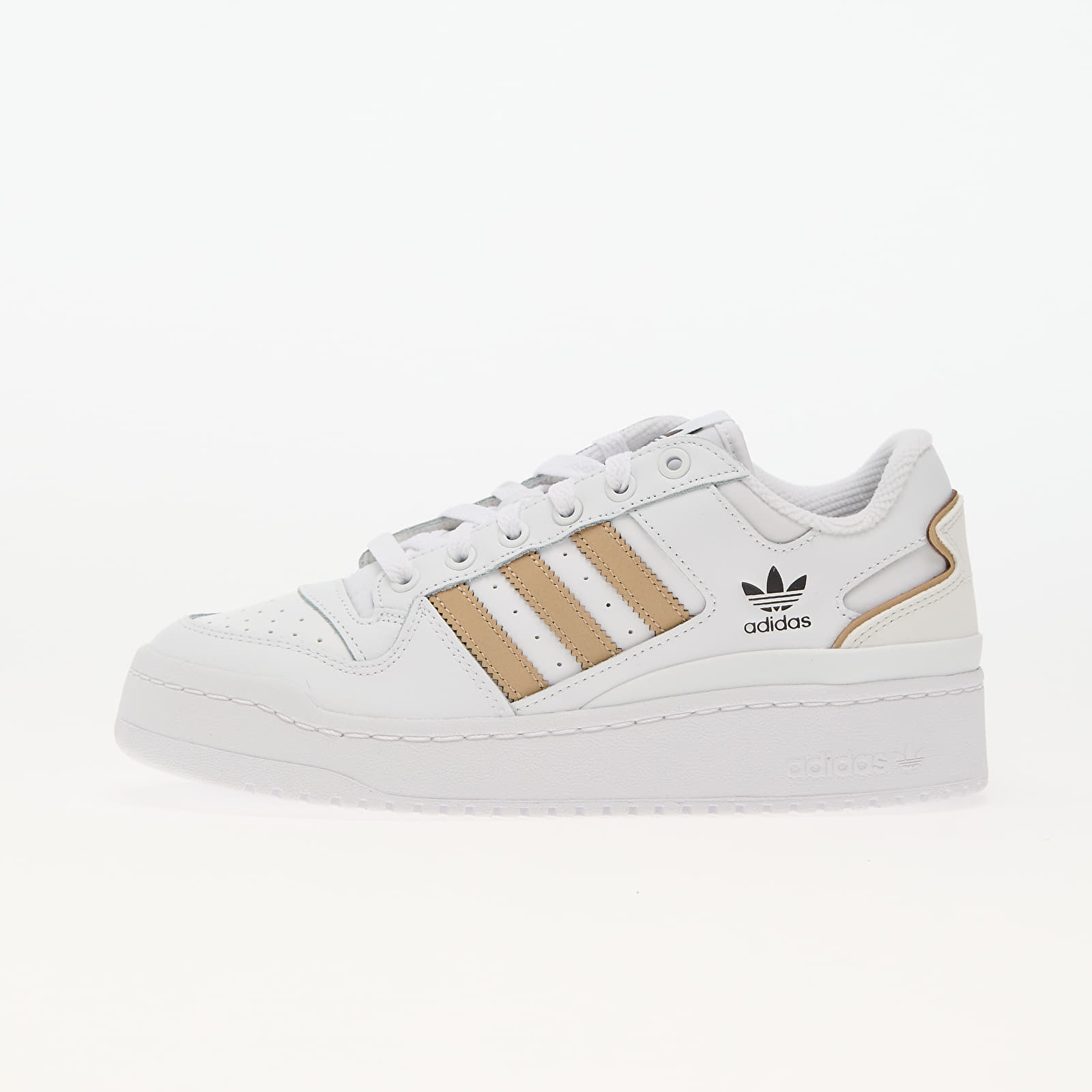 Women's sneakers and shoes adidas Forum Bold Stripes Ftw White/ Magnet Beige/ Dark Brown