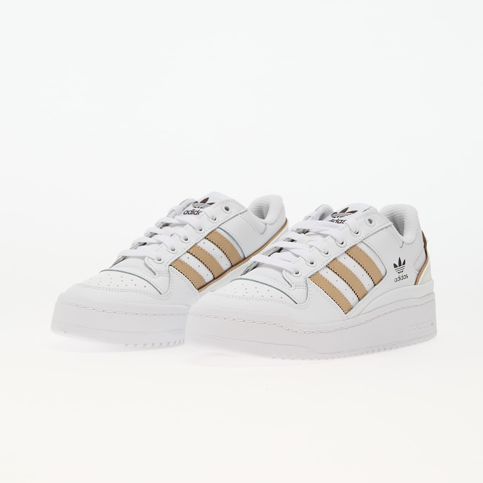 Women's sneakers and shoes adidas Forum Bold Stripes Ftw White/ Magnet Beige/ Dark Brown