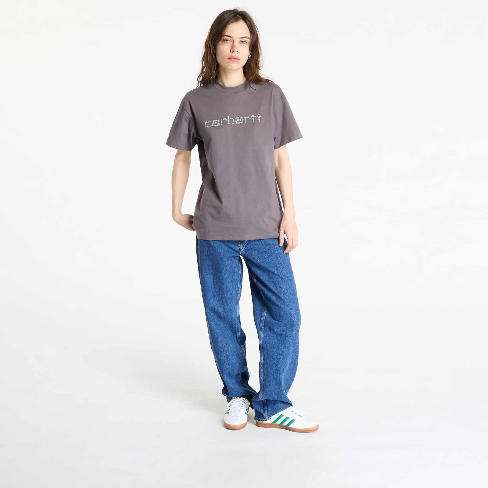 Moške majice Carhartt WIP Shortsleeve Rivet Script T-Shirt UNISEX Manta