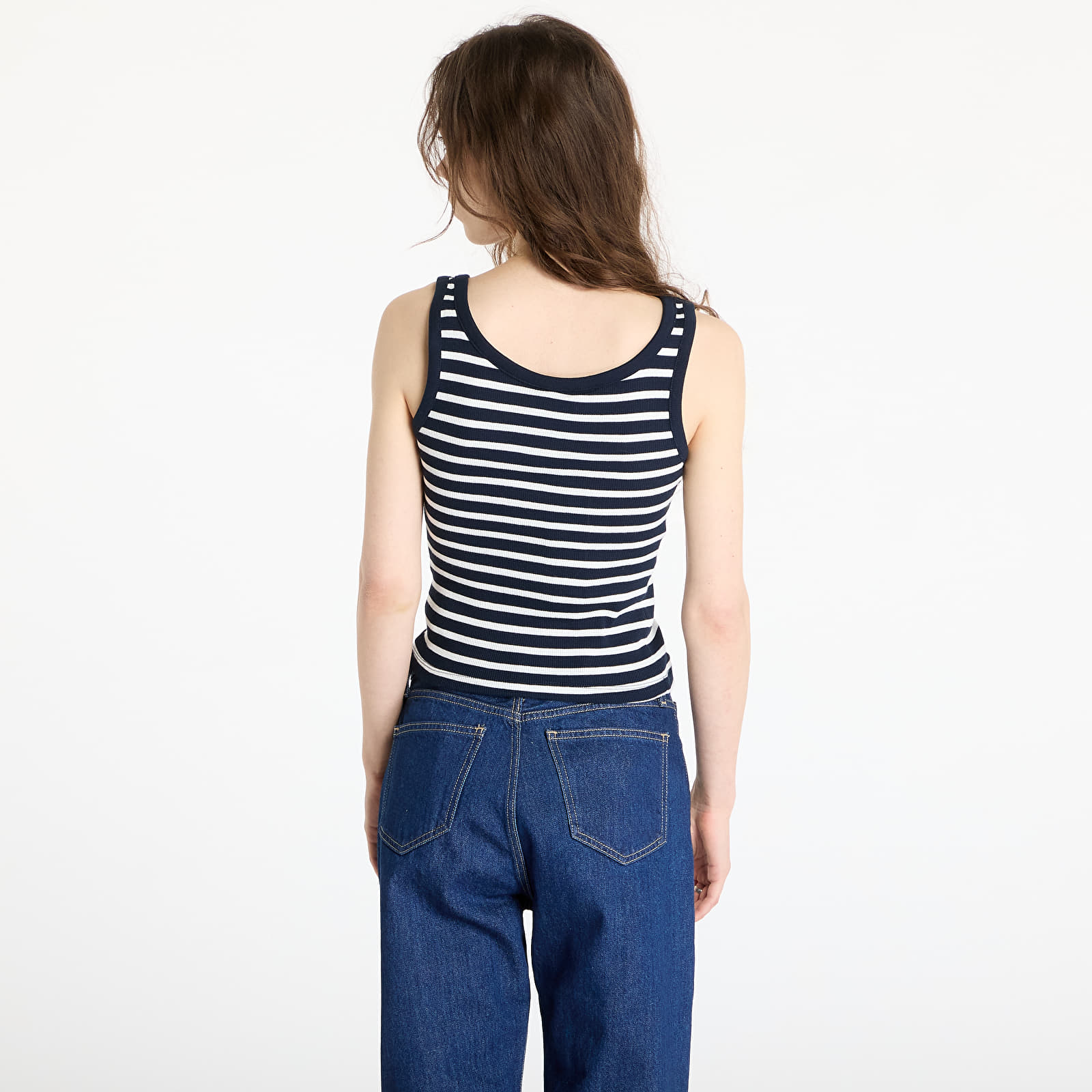 Podkoszulki damskie Tommy Jeans Slim Button Tank Blue