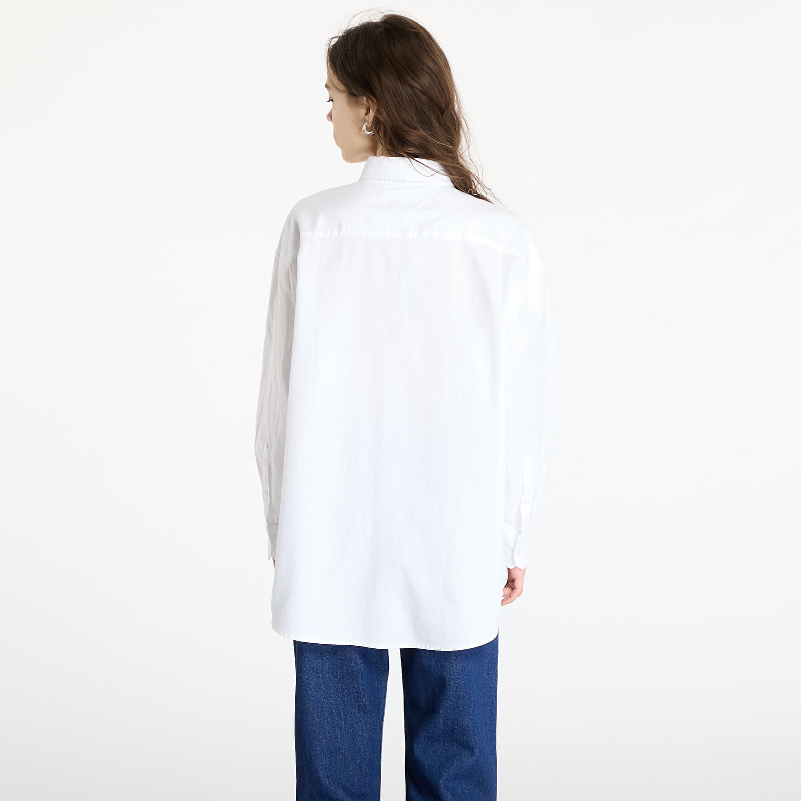 Women's Shirts Tommy Jeans Oversized Badge Oxford Shirt White