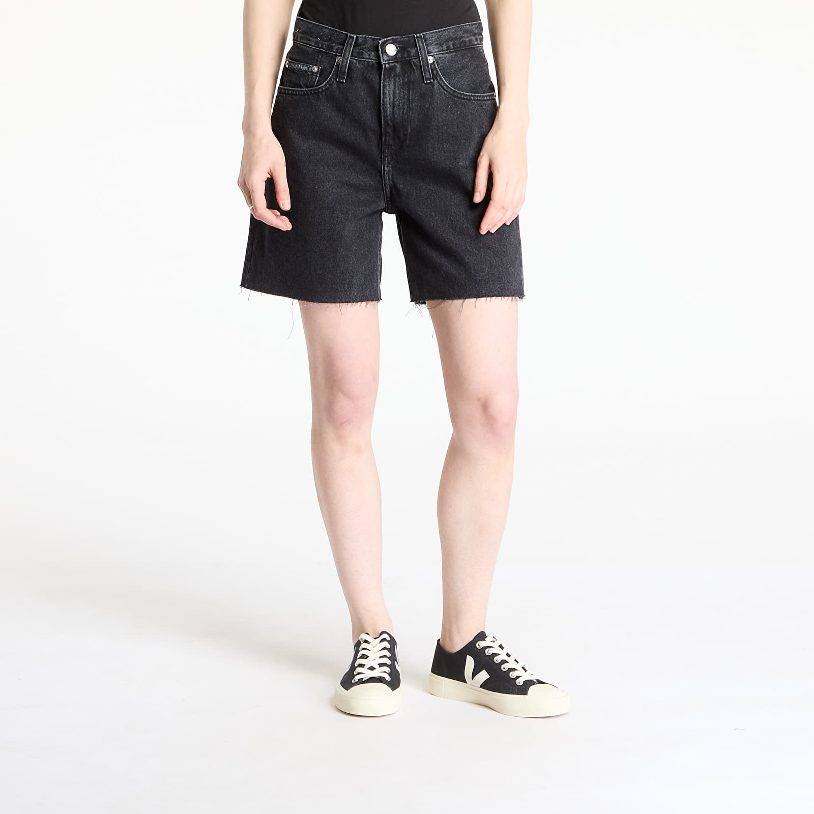 Pantaloni scurți pentru femei Calvin Klein Jeans Bermuda Short Denim Black