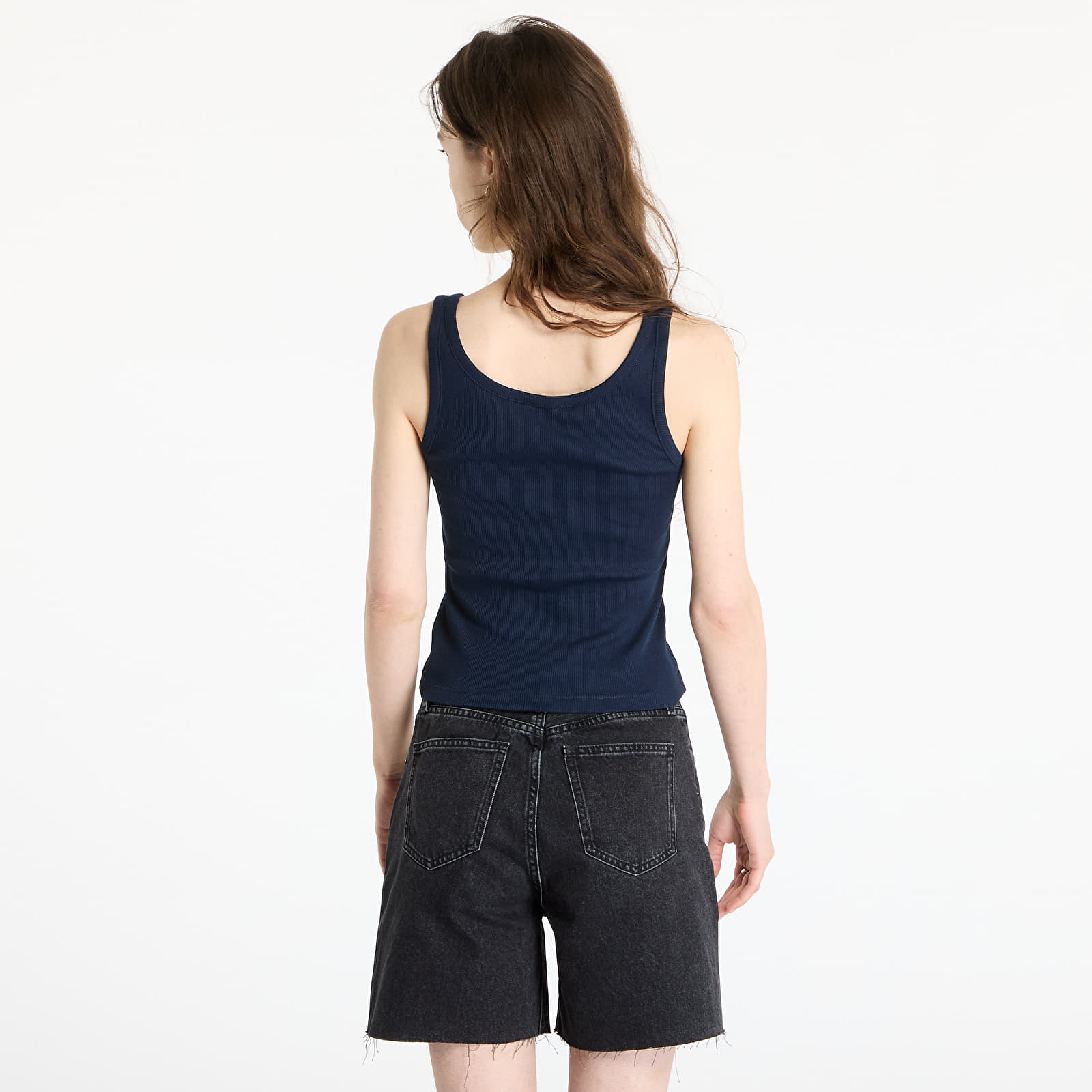 Tanktoppe til kvinder Tommy Jeans Slim Button Tank Blue