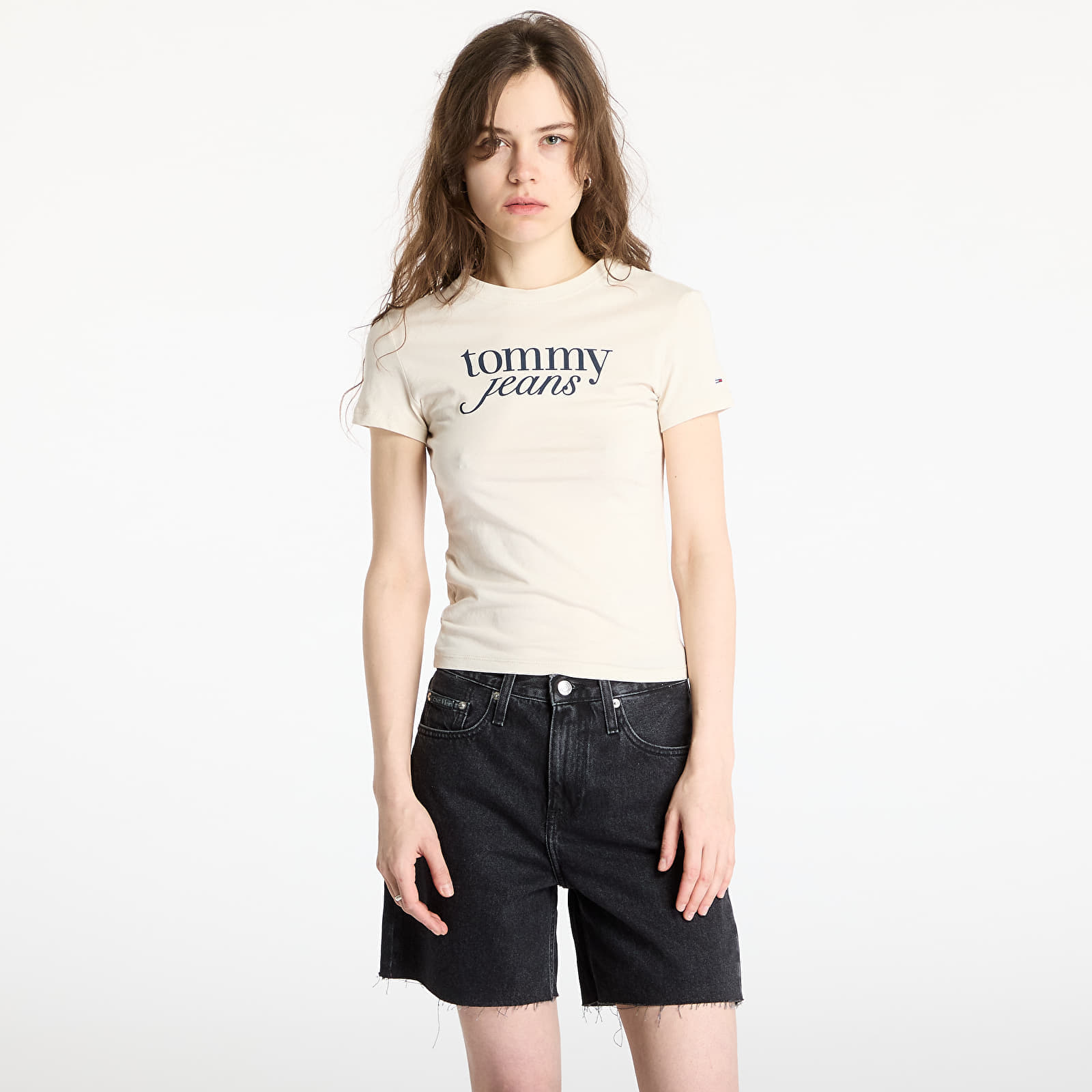 T-shirt Tommy Jeans Slim Essential Tee Beige XS