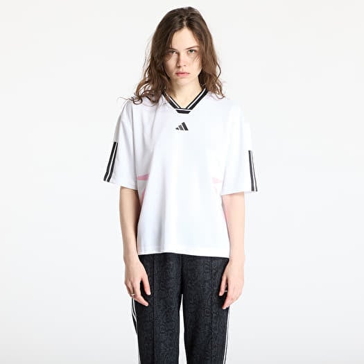 T-shirt adidas Tiro Cut 3 Stripes Color Block Boyfriend T-Shirt White/ Black/ True Pink