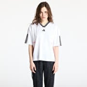adidas Tiro Cut 3 Stripes Color Block Boyfriend T-Shirt White/ Black/ True Pink