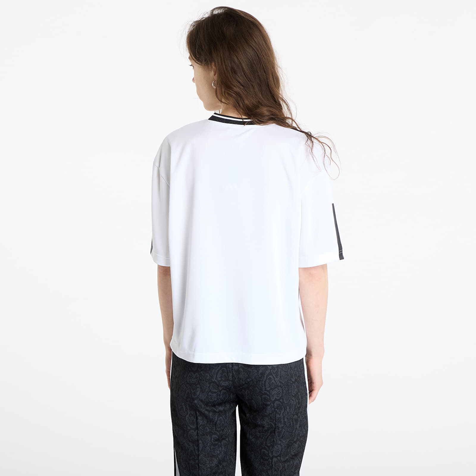 T-Shirts adidas Tiro Cut 3 Stripes Color Block Boyfriend T-Shirt White/ Black/ True Pink