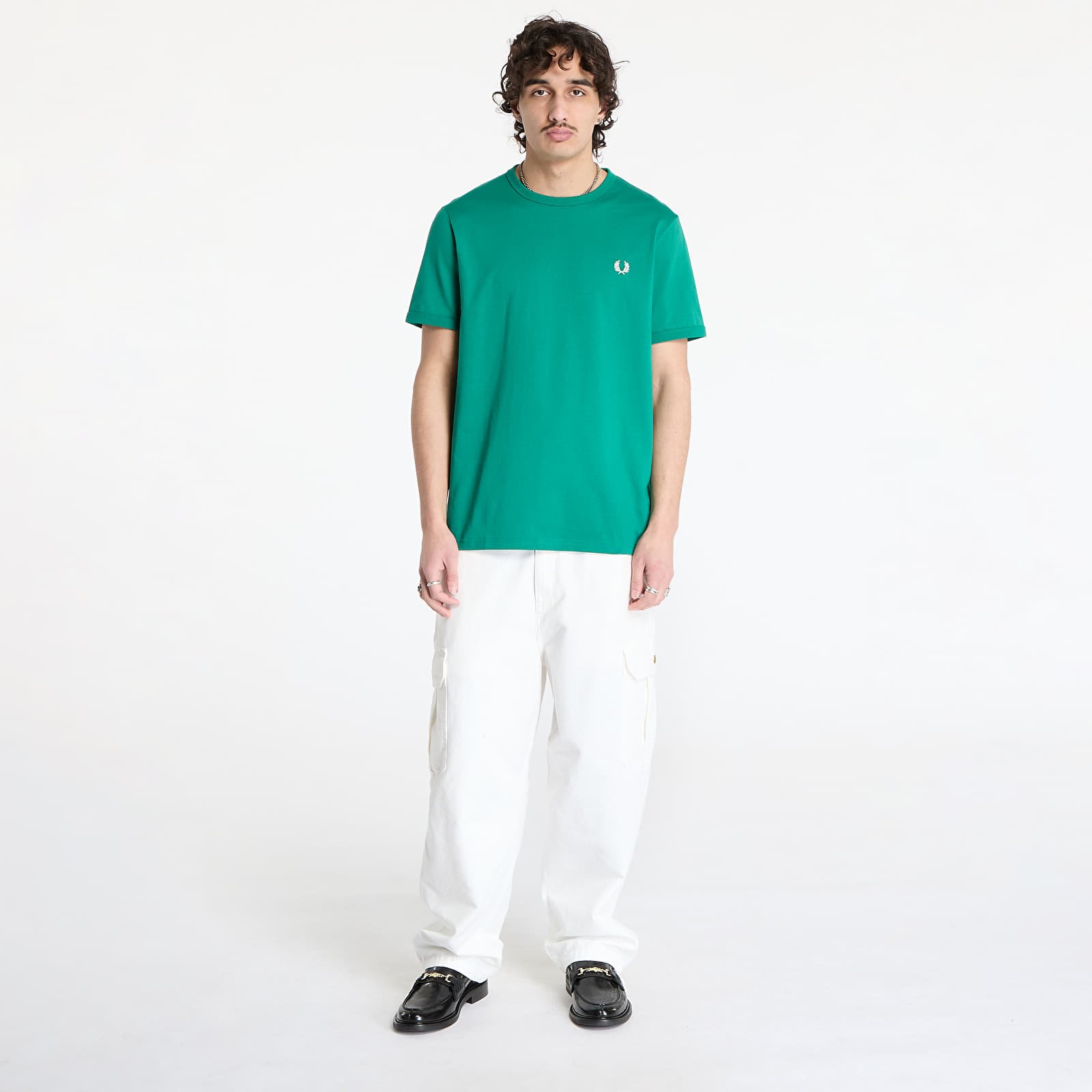 Camisetas FRED PERRY Ringer T-Shirt Label Green