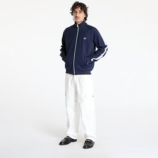 FRED PERRY Taped Track Jacket Carbon Blue | Queens