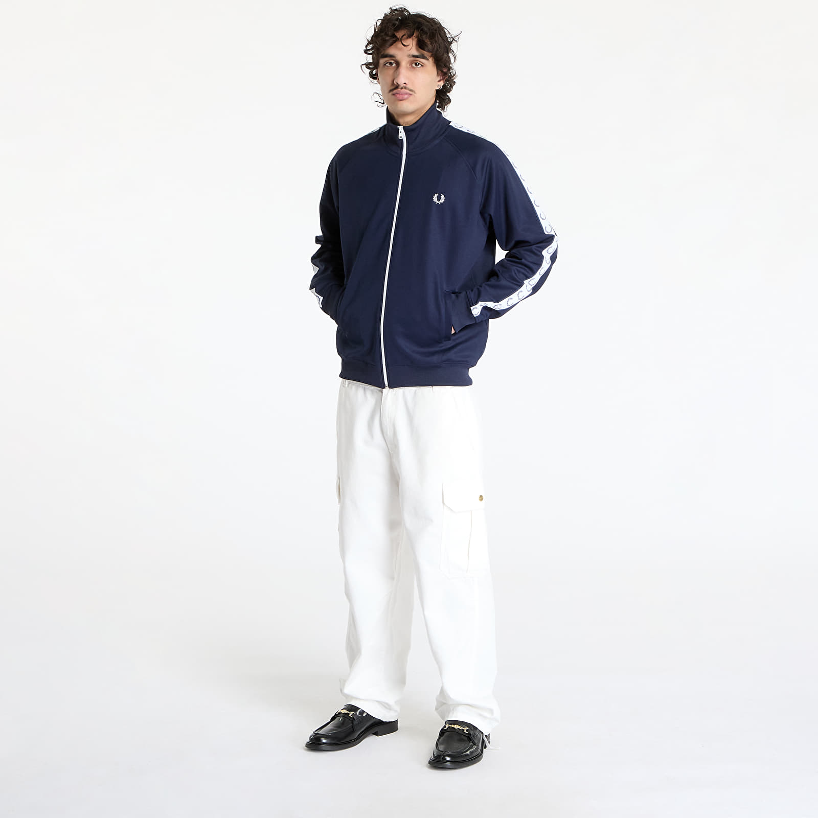 Sweatshirts FRED PERRY Taped Track Jacket Carbon Blue