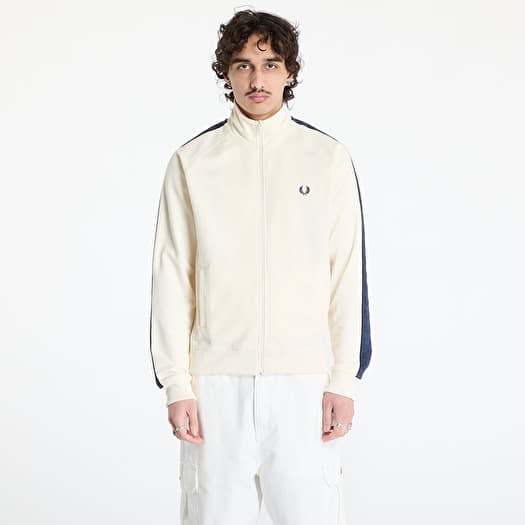 Φούτερ FRED PERRY Contrast Tape Track Jacket Ecru/ Tennis Blue