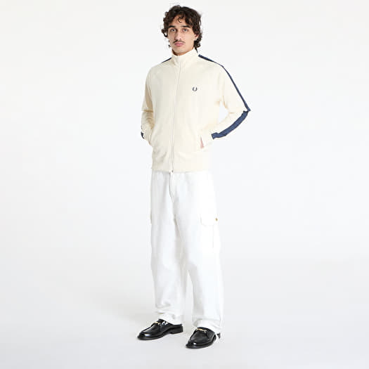 FRED PERRY Contrast Tape Track Jacket Ecru/ Tennis Blue | Queens