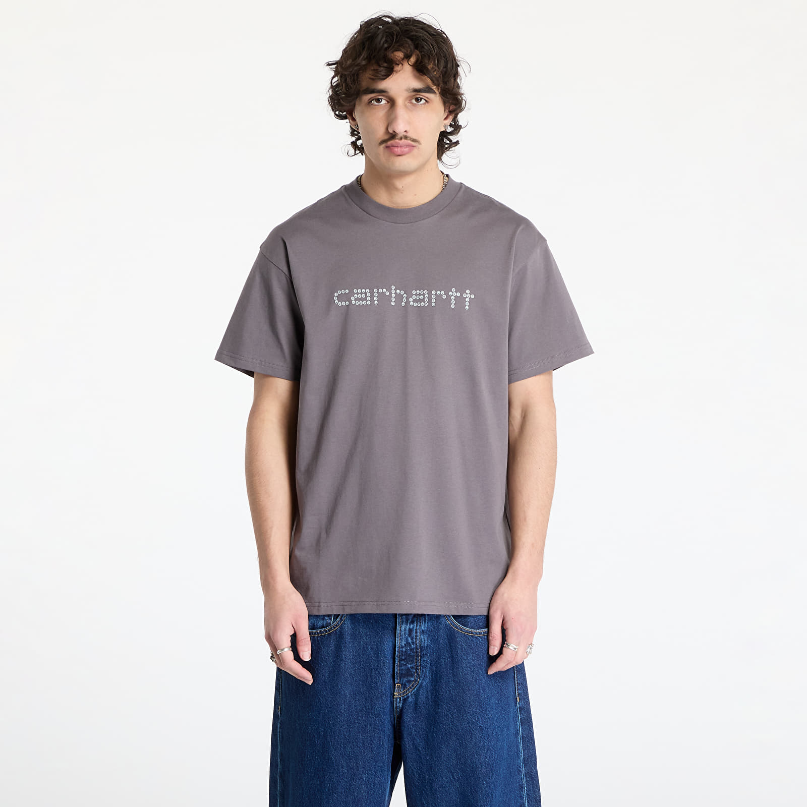 Moške majice Carhartt WIP Shortsleeve Rivet Script T-Shirt UNISEX Manta