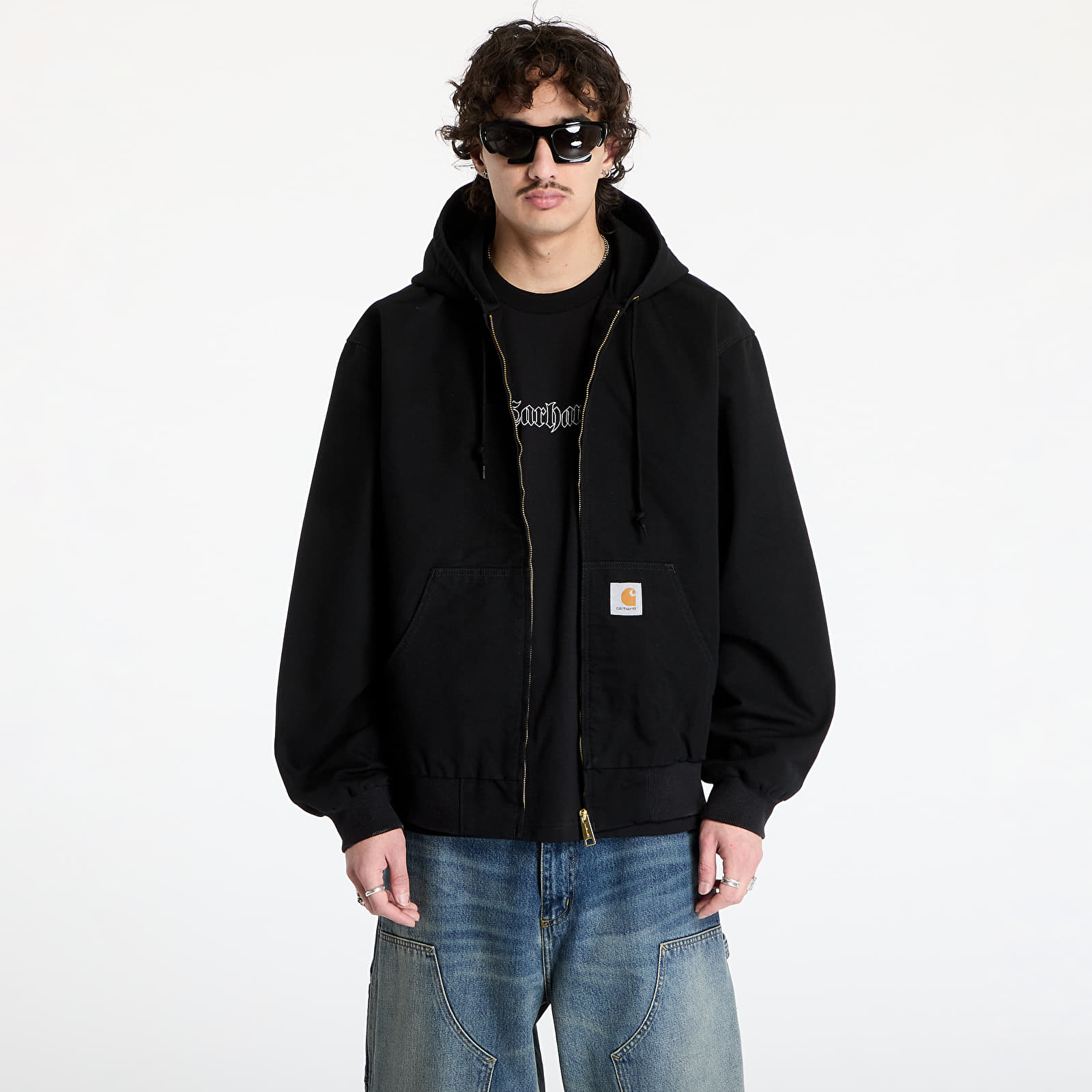 Pánské bundy Carhartt WIP OG Active Jacket UNISEX Black Rinsed
