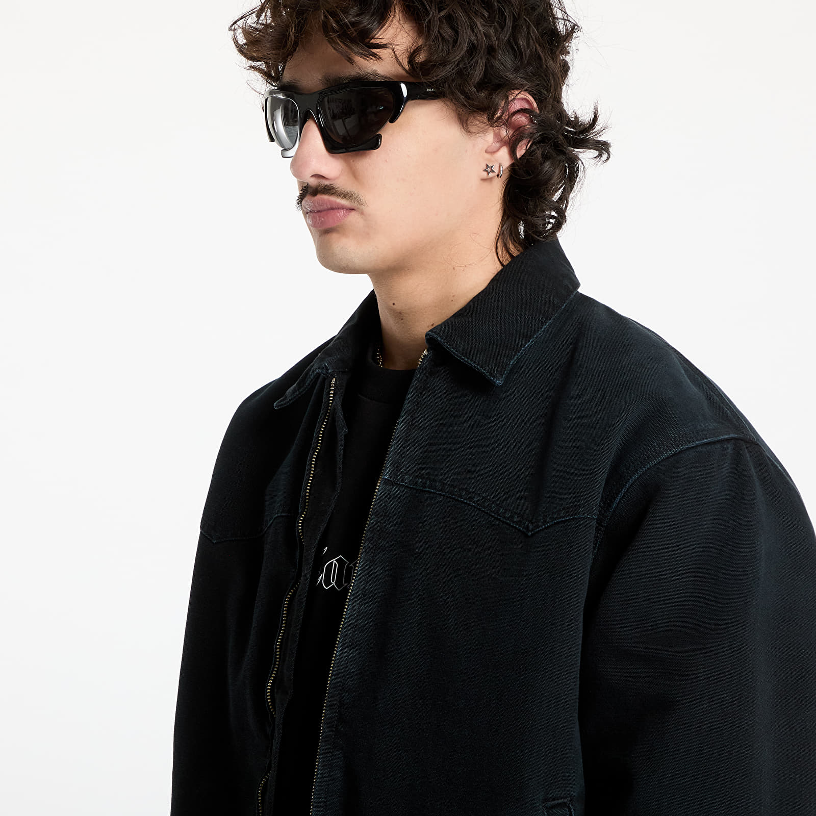 Miesten takit Carhartt WIP OG Santa Fe Jacket UNISEX Black/ Black Stone Canvas