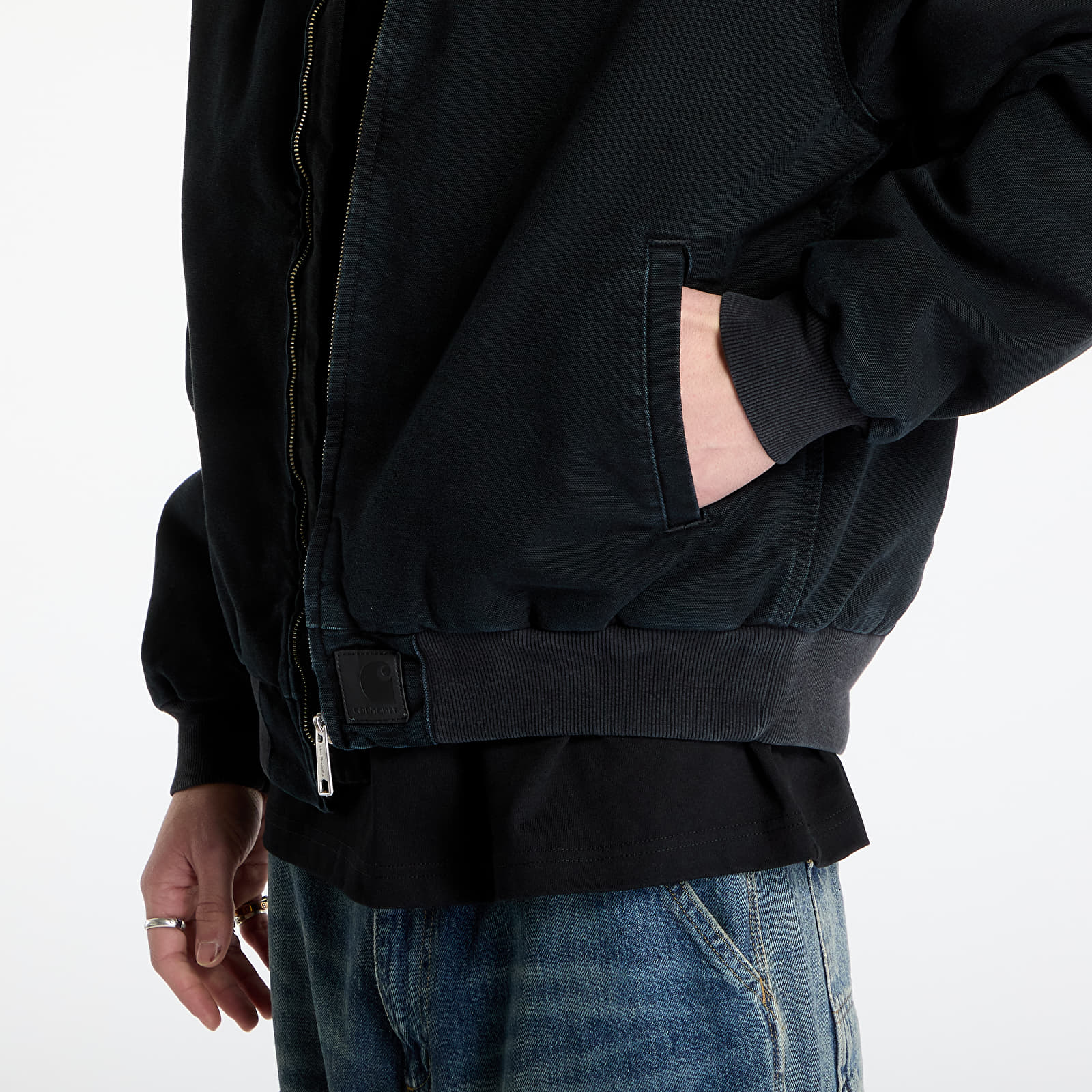 Miesten takit Carhartt WIP OG Santa Fe Jacket UNISEX Black/ Black Stone Canvas
