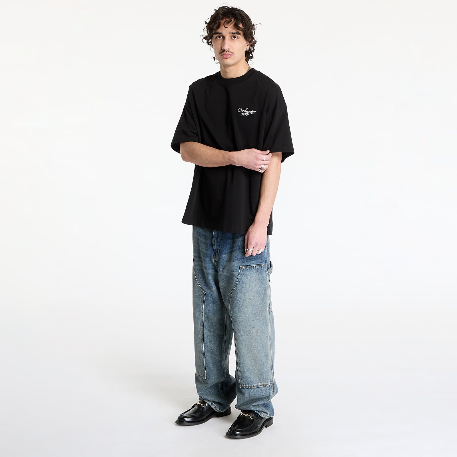 Men's T-shirts Carhartt WIP S/S Signature Script T-Shirt UNISEX Black/ Wax