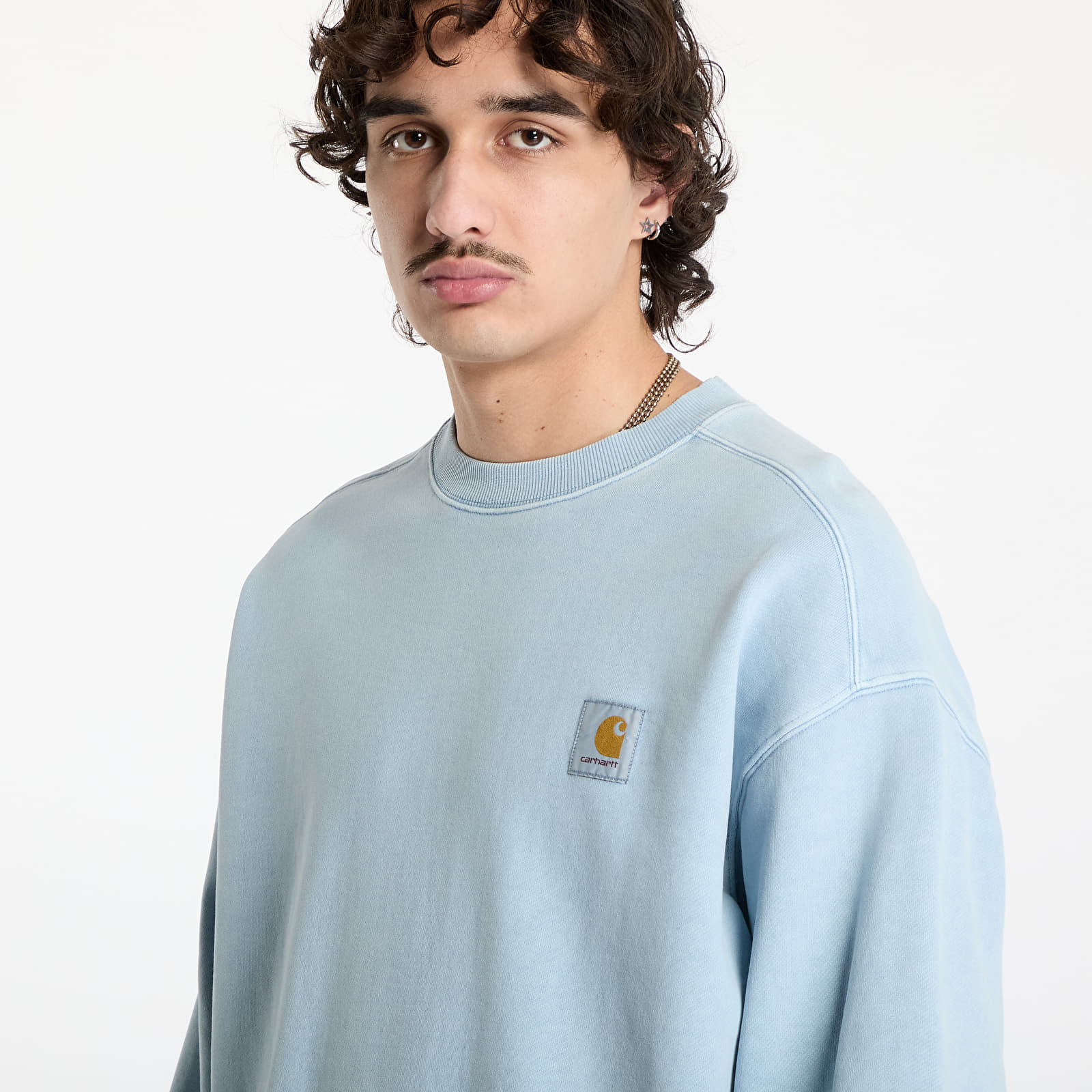 Sudaderas de hombre Carhartt WIP Vista Sweatshirt UNISEX Dusty Ice Garment Dyed