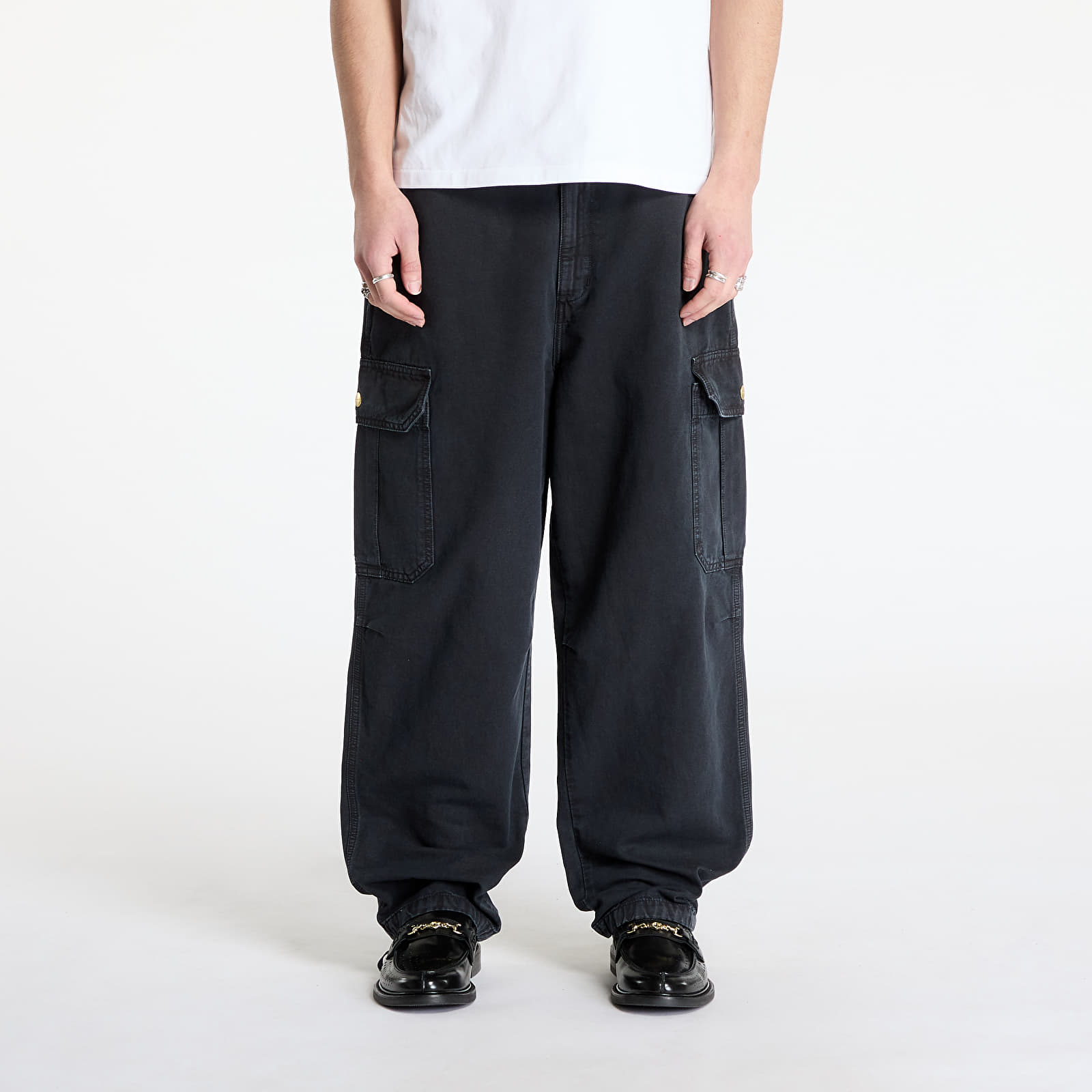 Meeste püksid Carhartt WIP Stanton Cargo Pant UNISEX Black Stone Dyed