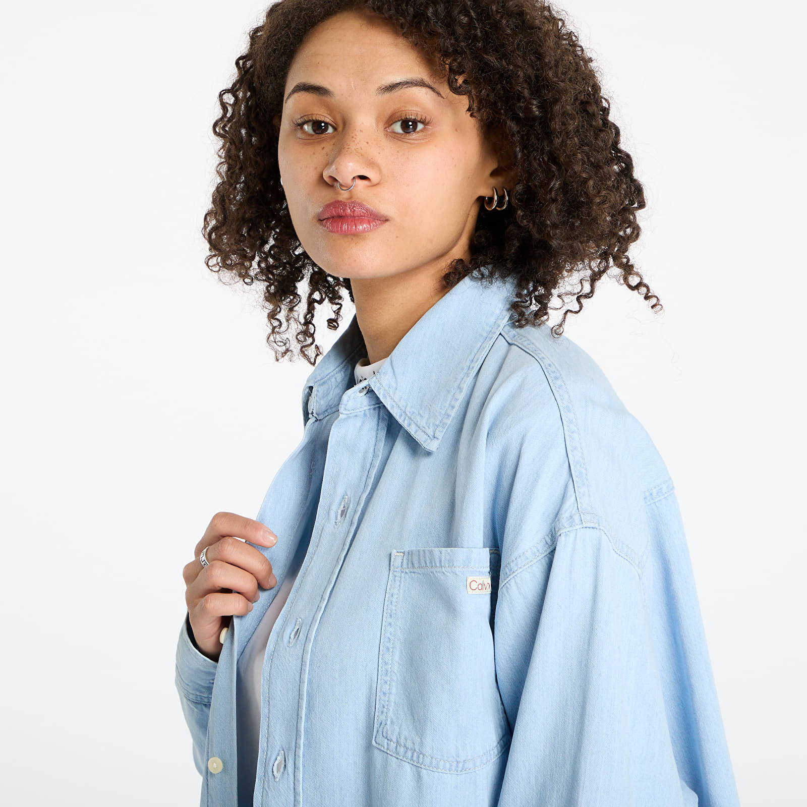 Koszule damskie Calvin Klein Jeans Oversized Longsleeve Denim Shirt Denim