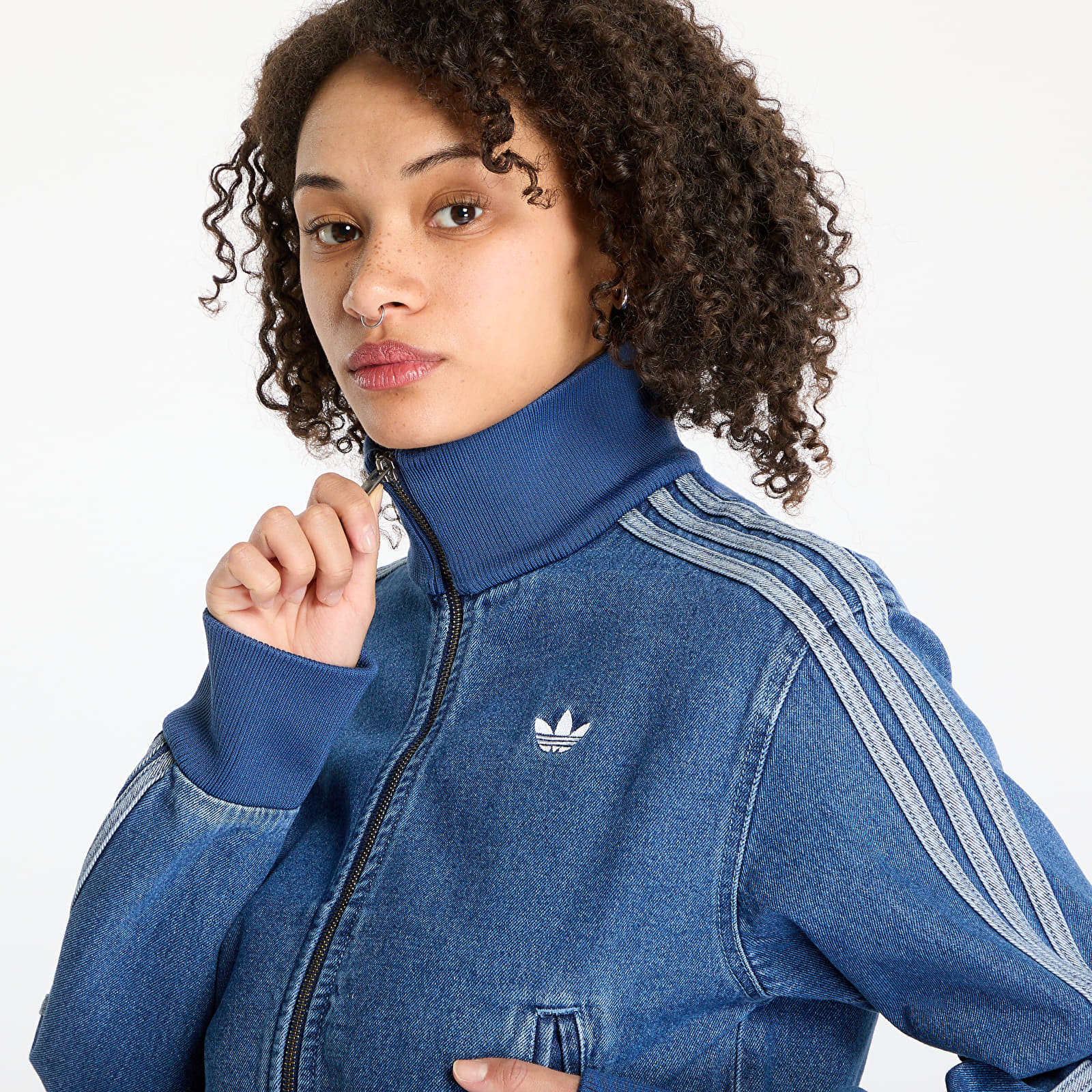 Jakker til kvinder adidas Adicolor Denim Track Top Blue/ Indigo Denim