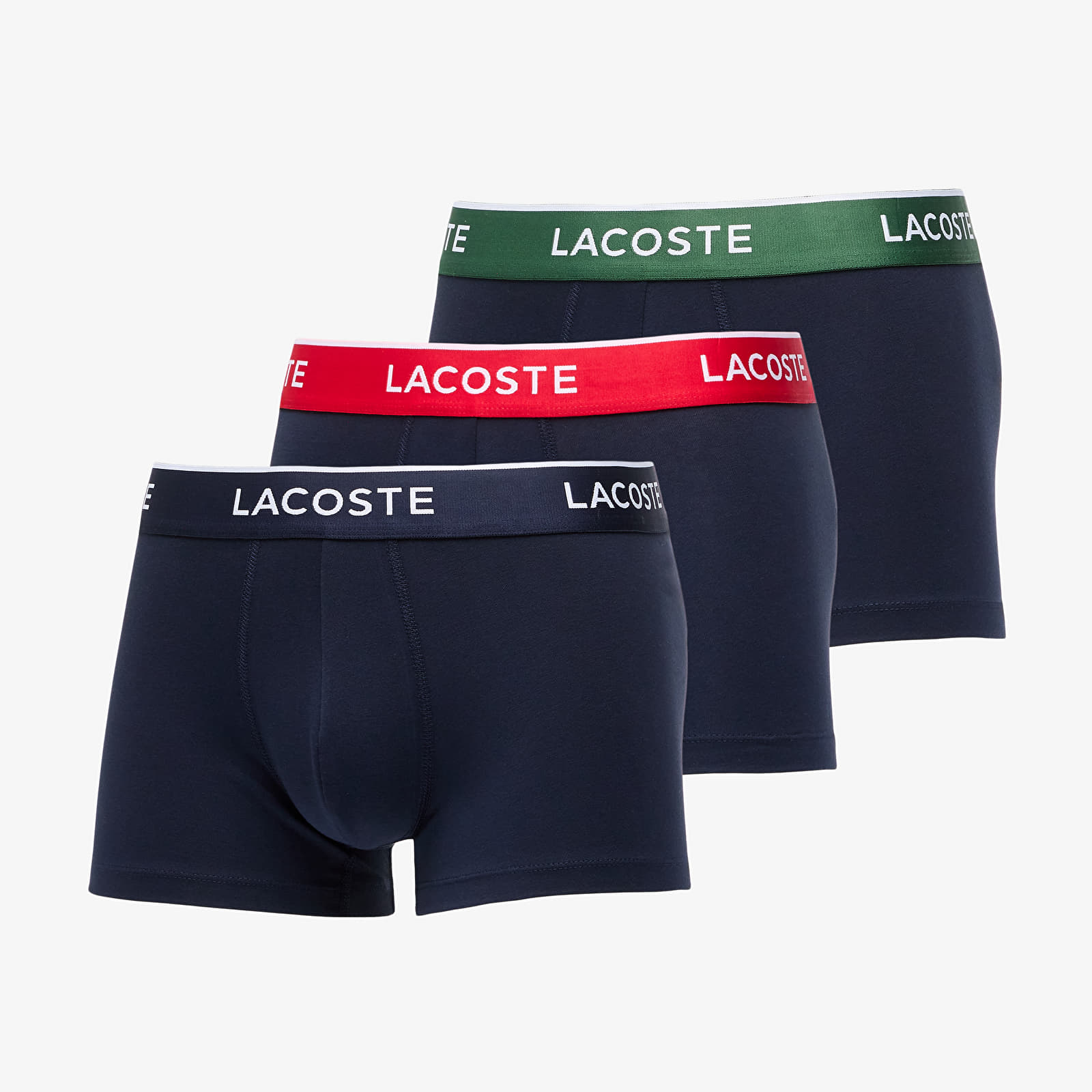 Boksershorts LACOSTE Trunk 3-Pack Navy Blue/ Green/ Red/ Navy