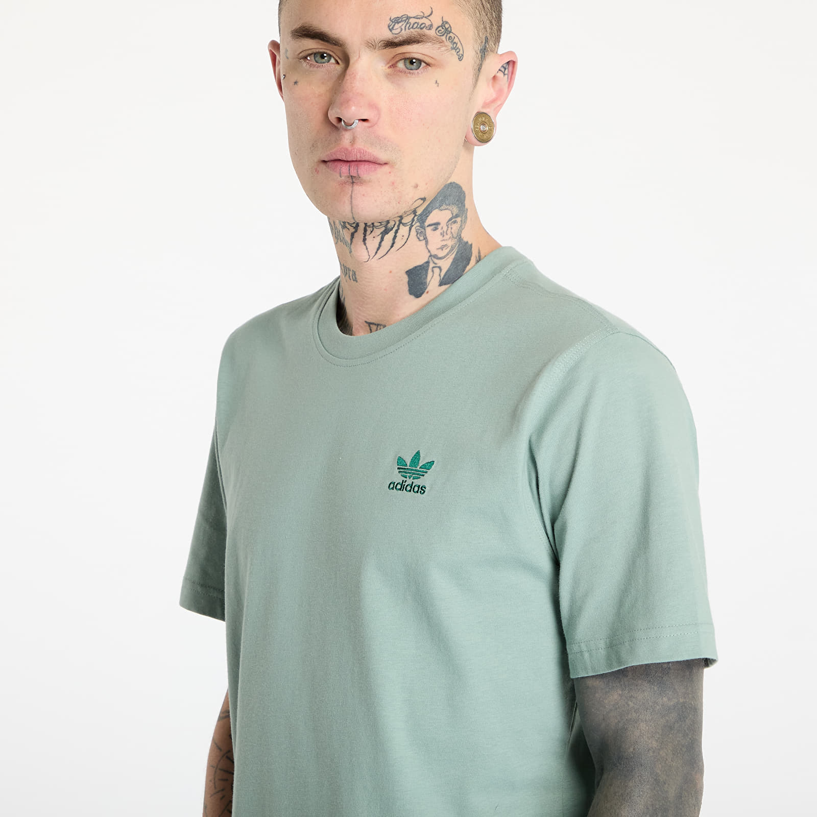 Men's T-shirts adidas Trefoil Essentials T-Shirt Silver Green