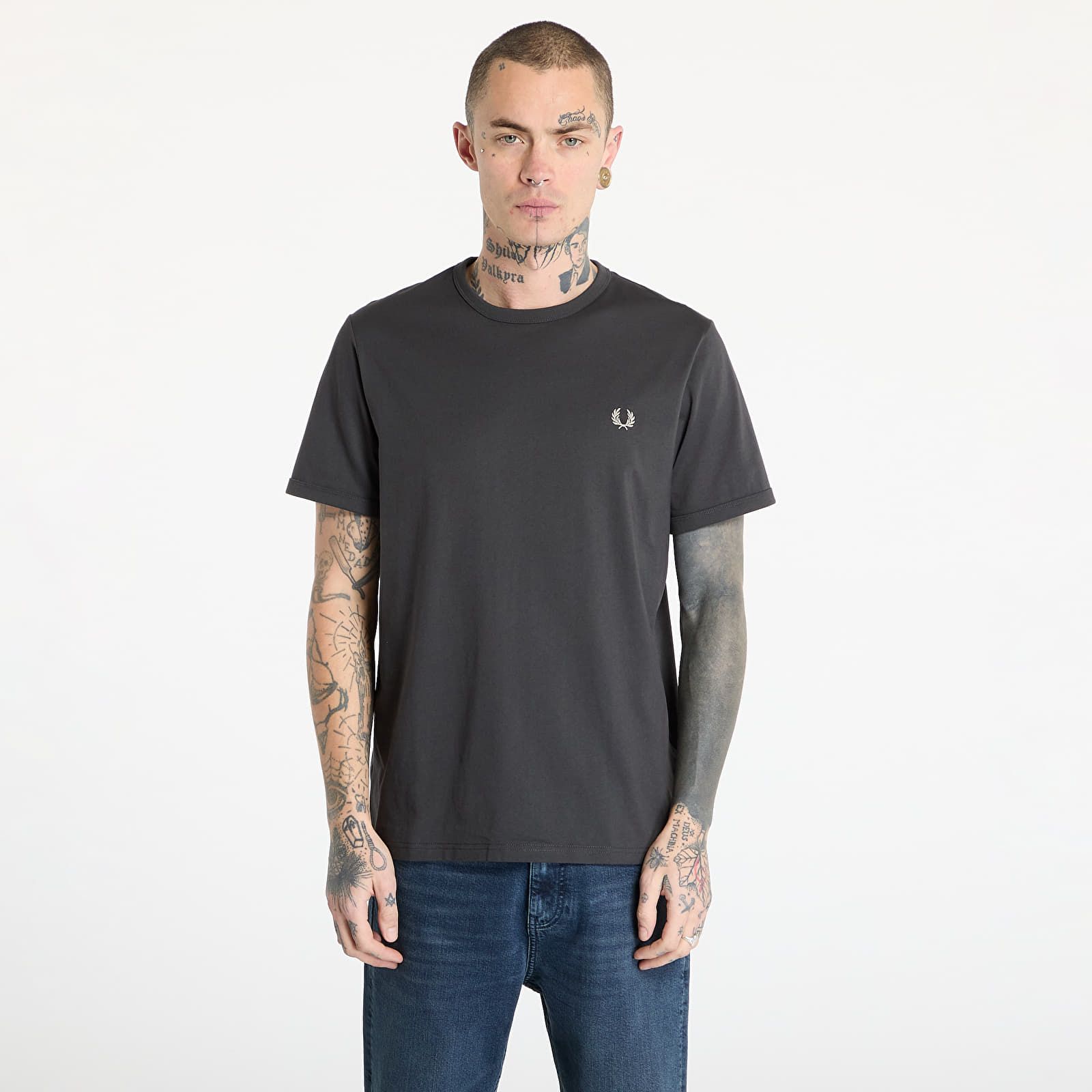 Men's T-shirts FRED PERRY Ringer T-Shirt Anchor Grey