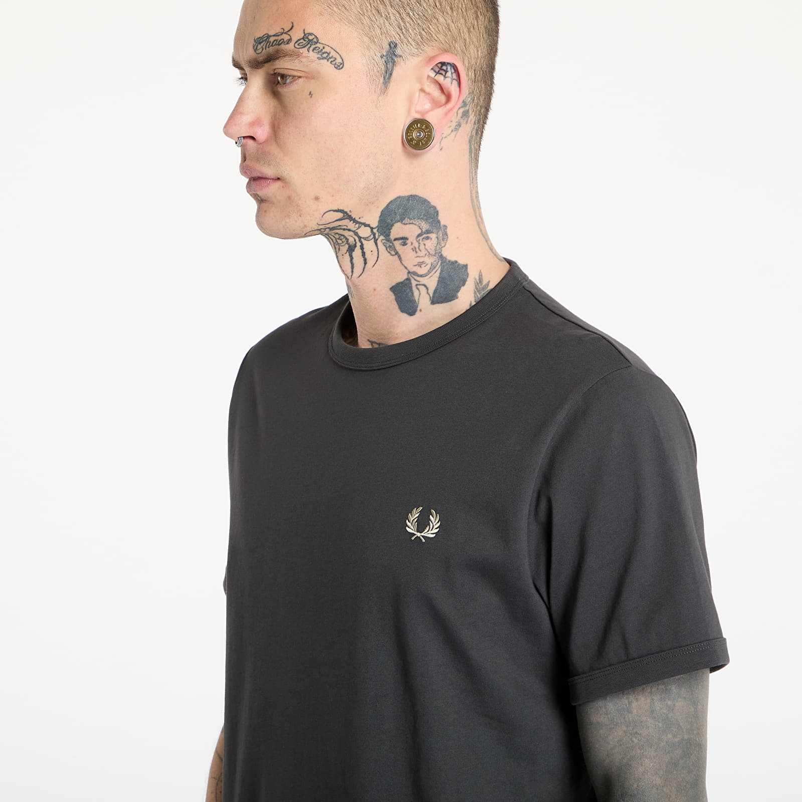 Men's T-shirts FRED PERRY Ringer T-Shirt Anchor Grey