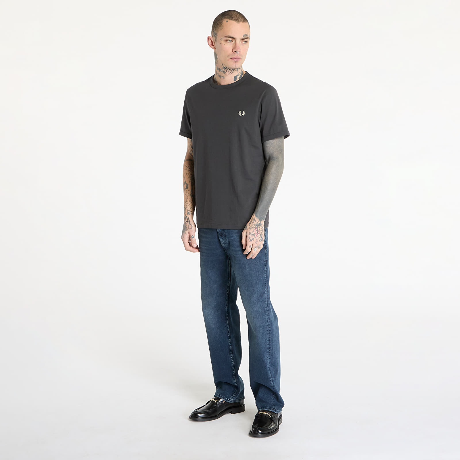 Men's T-shirts FRED PERRY Ringer T-Shirt Anchor Grey