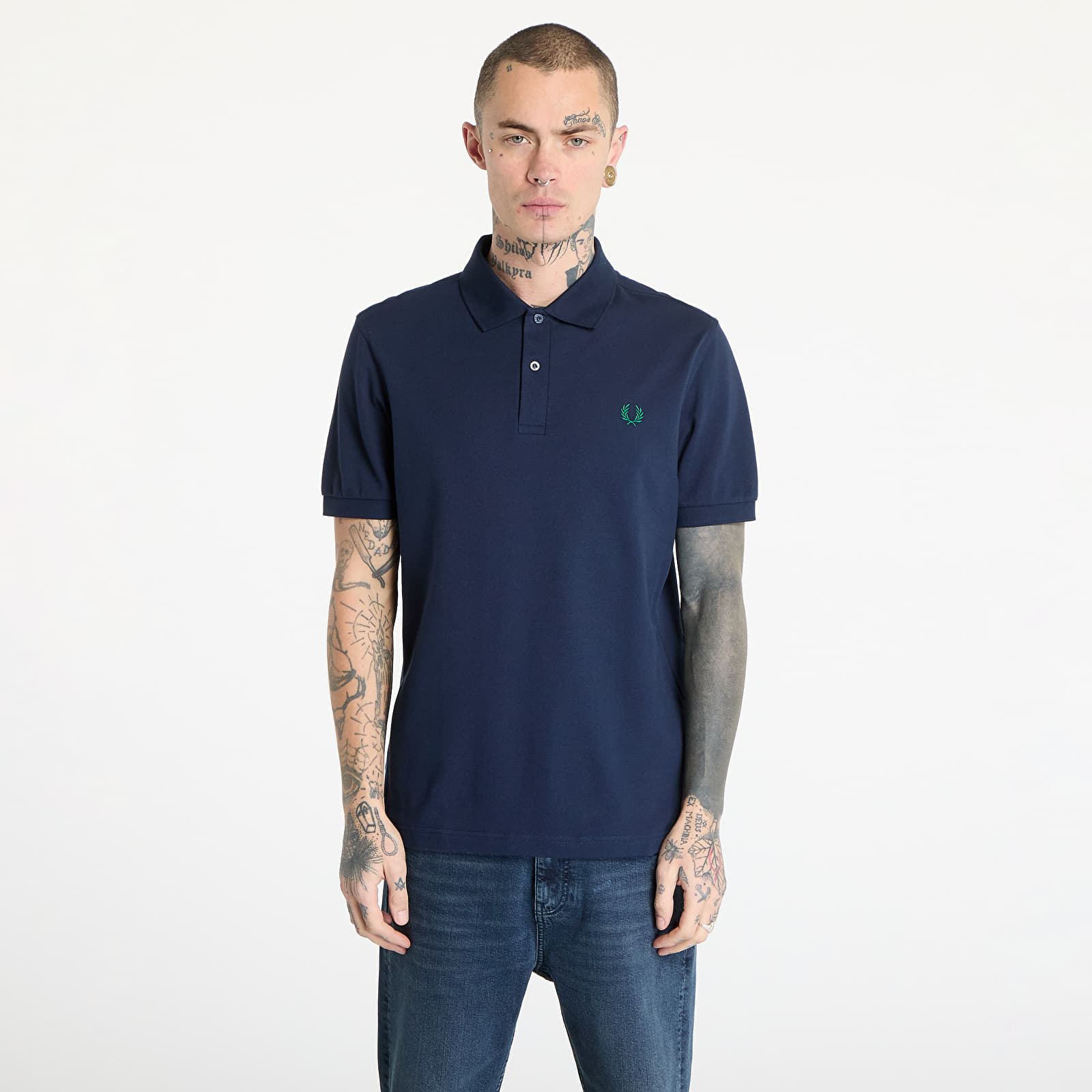 Camisetas hombre FRED PERRY The Fred Perry Shirt Dark Carbon/ Label Green