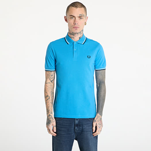 Μπλουζάκι FRED PERRY Twin Tipped Fred Perry Shirt Court Blue/ Ecru/ Navy