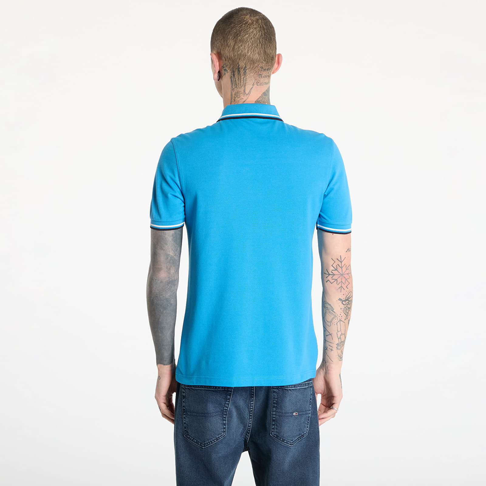 Men's T-shirts FRED PERRY Twin Tipped Fred Perry Shirt Court Blue/ Ecru/ Navy
