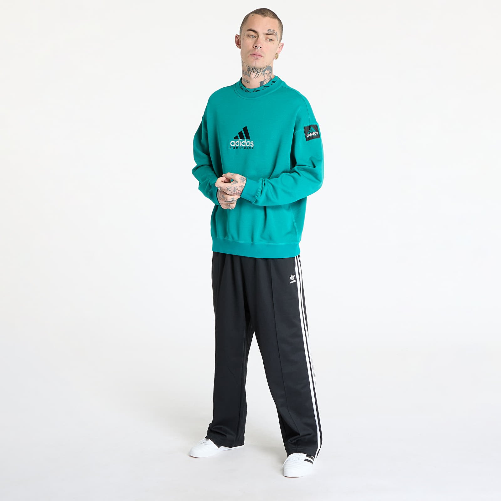 Férfi nadrágok adidas Firebird Adicolor Baggy Fit Trackpant Black