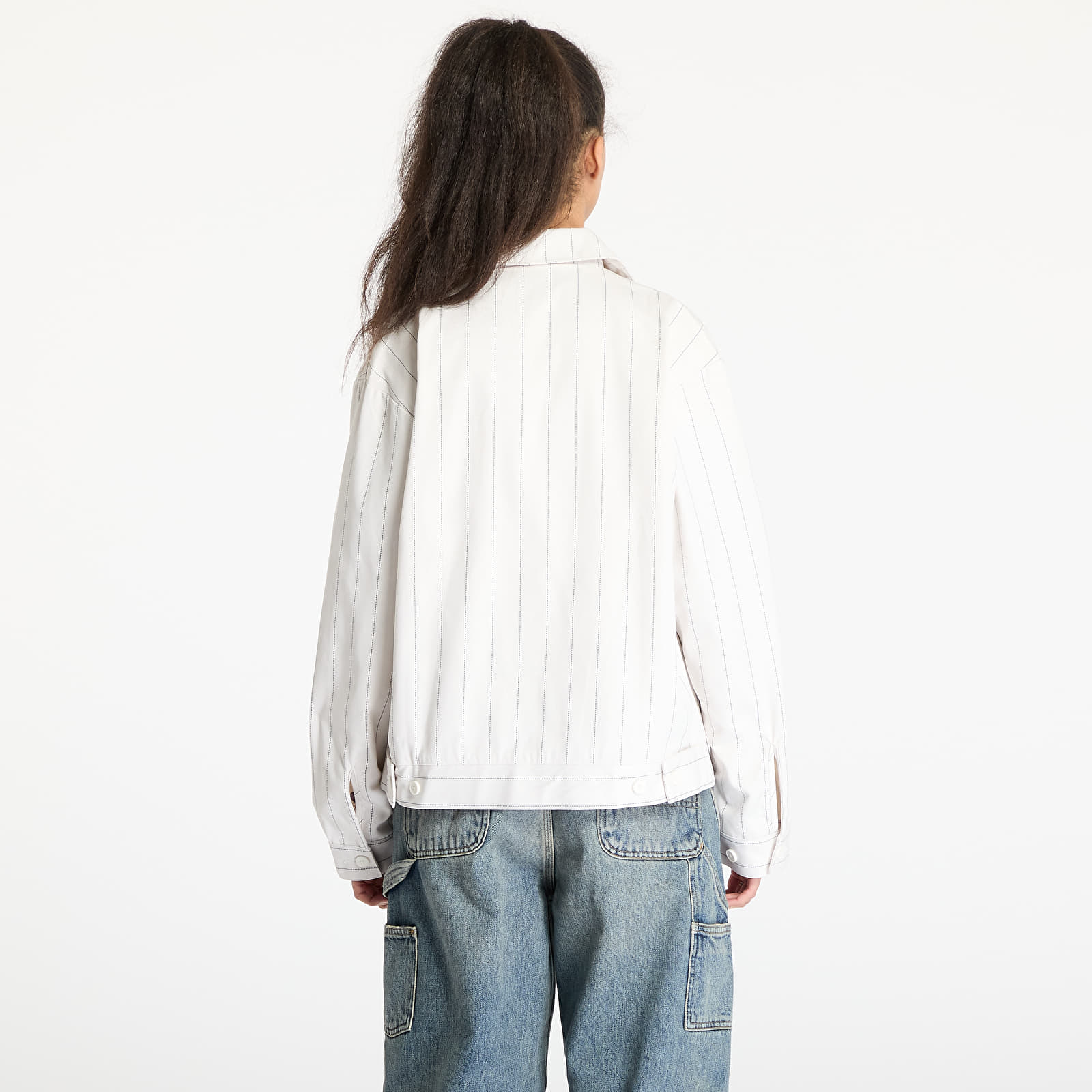 Naiste jakid adidas Pinstripe Harrington Jacket White/ Off White/ Night Indigo