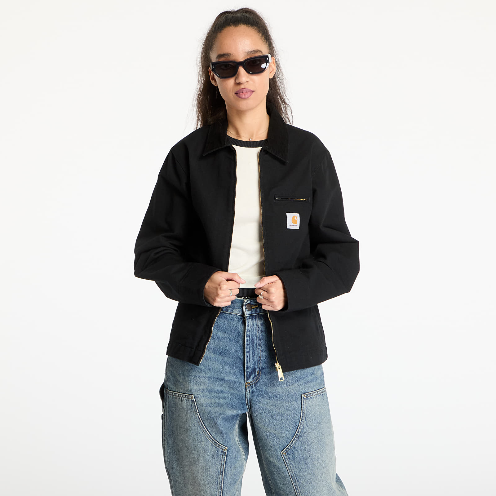 Férfi kabátok Carhartt WIP Detroit Jacket UNISEX Black/ Black Rinsed