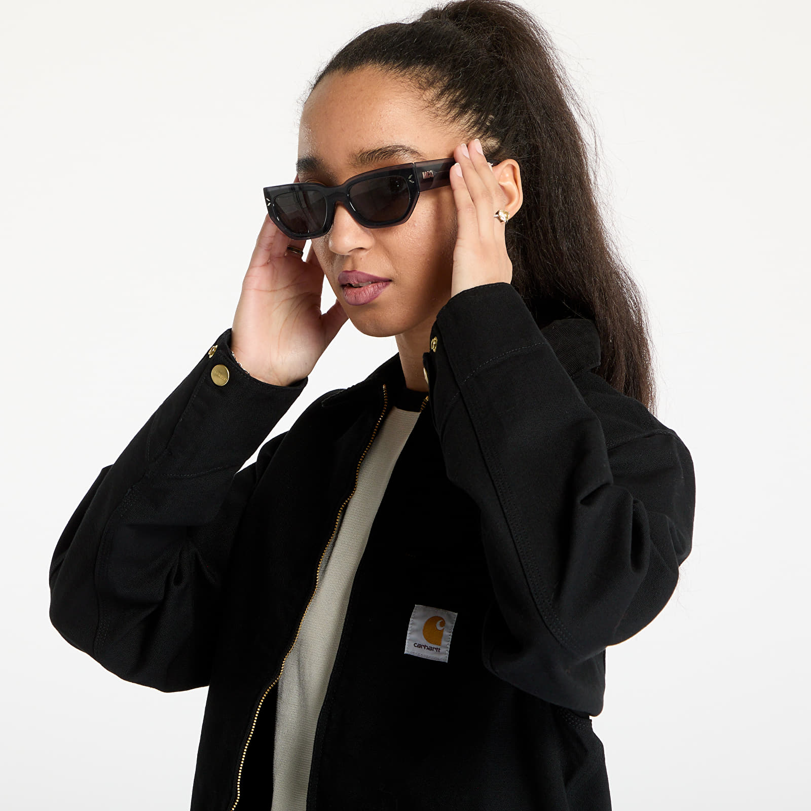 Férfi kabátok Carhartt WIP Detroit Jacket UNISEX Black/ Black Rinsed