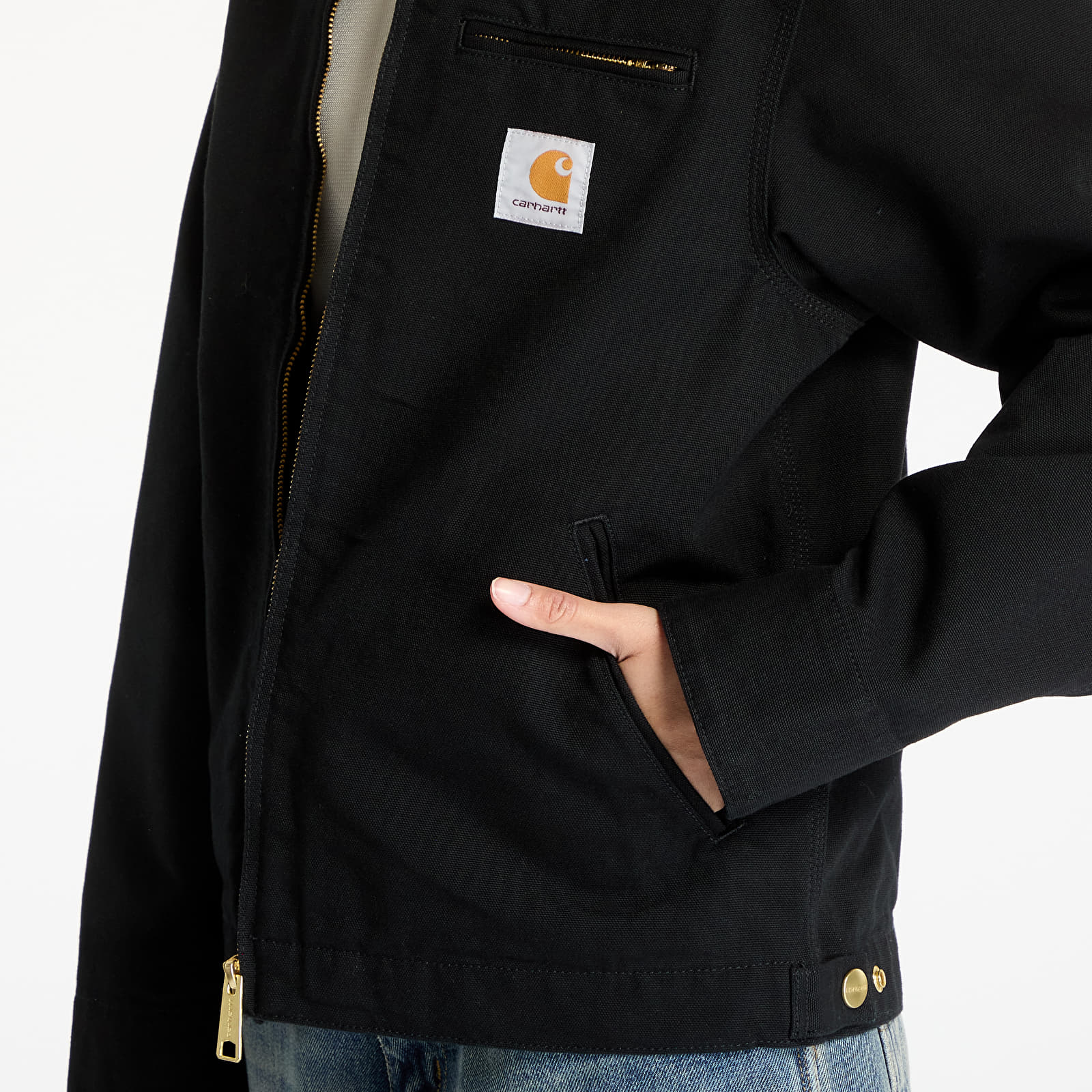Férfi kabátok Carhartt WIP Detroit Jacket UNISEX Black/ Black Rinsed