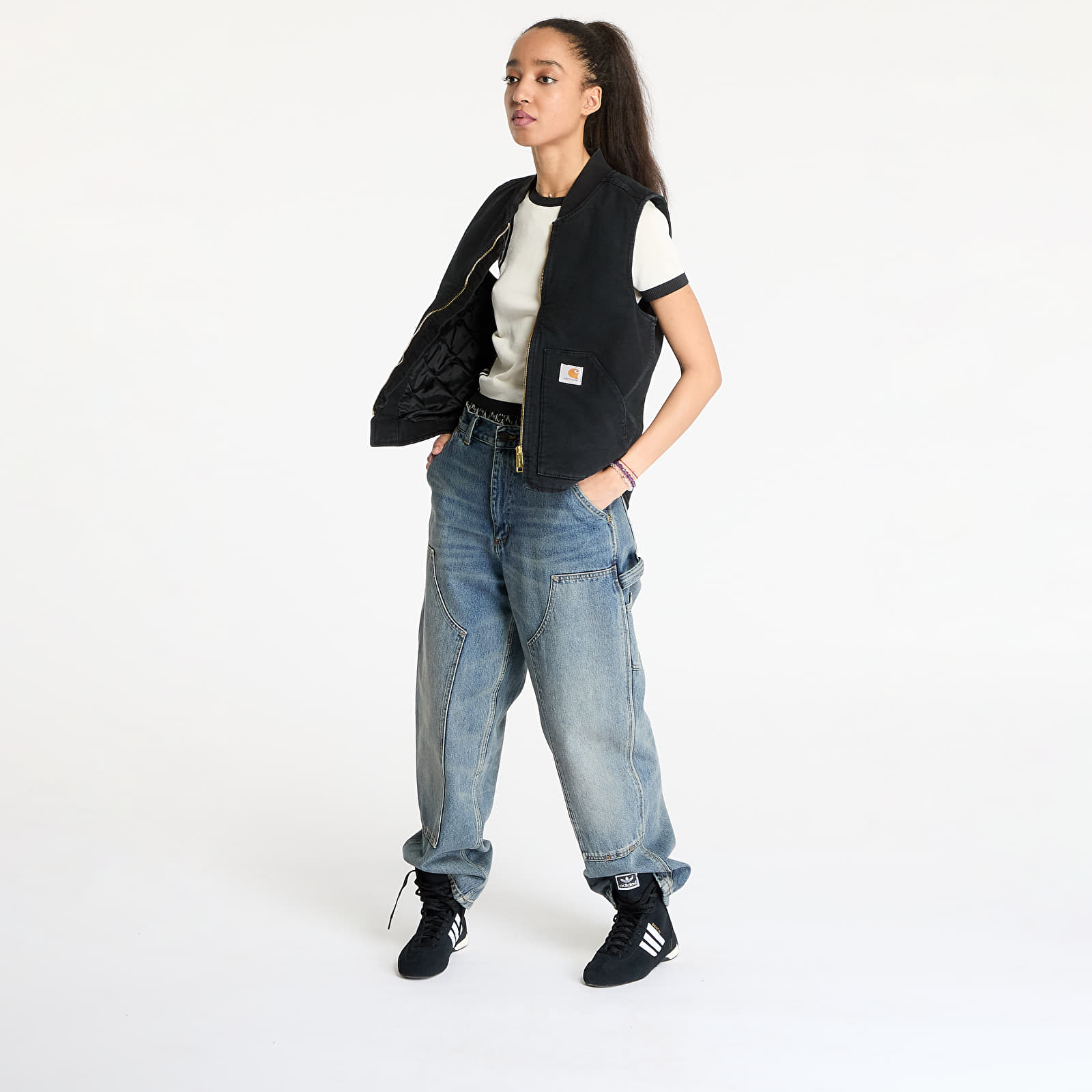 Gilets pour hommes Carhartt WIP Classic Vest UNISEX Black Stone Canvas