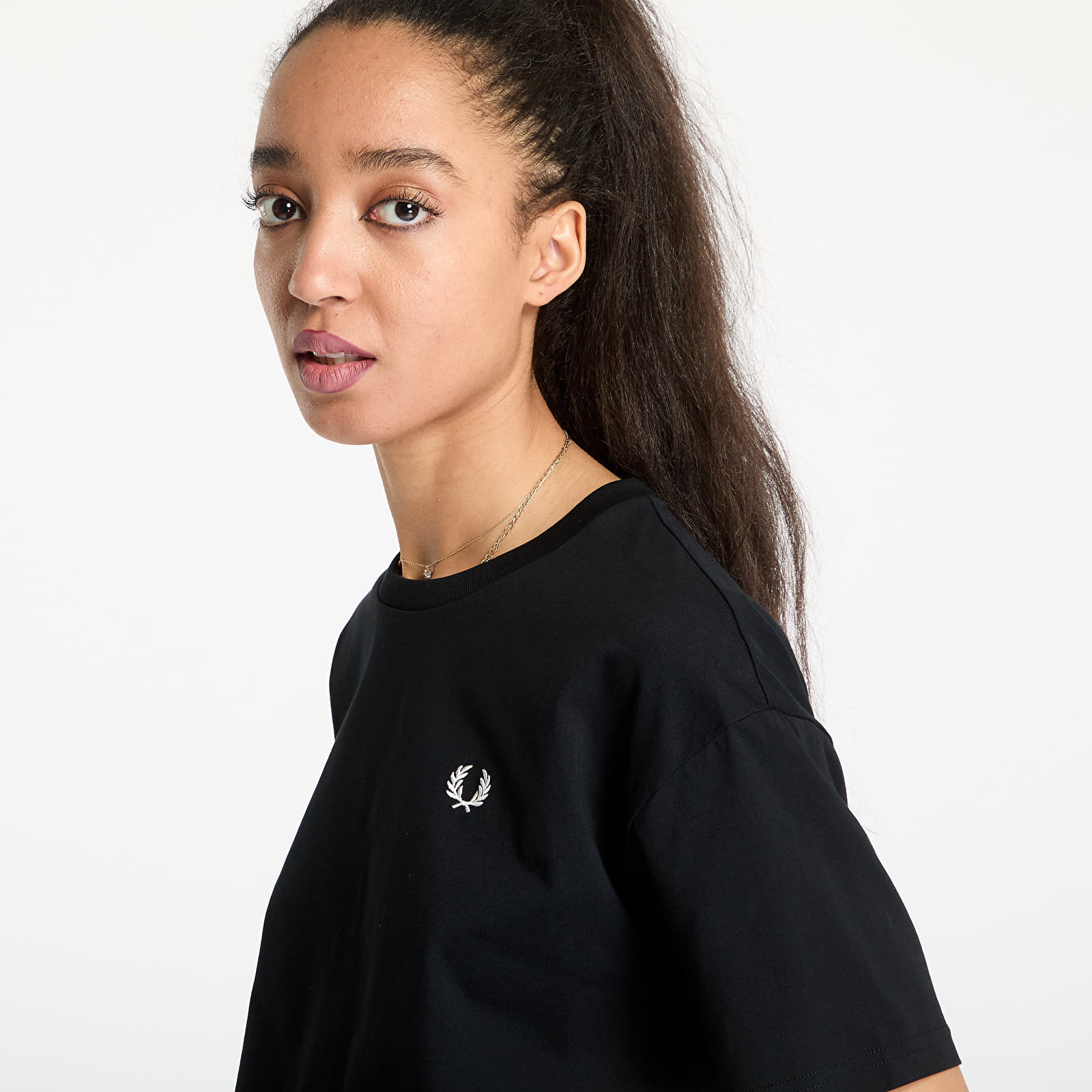 Camisetas de mujer FRED PERRY Crew Neck T-Shirt Black