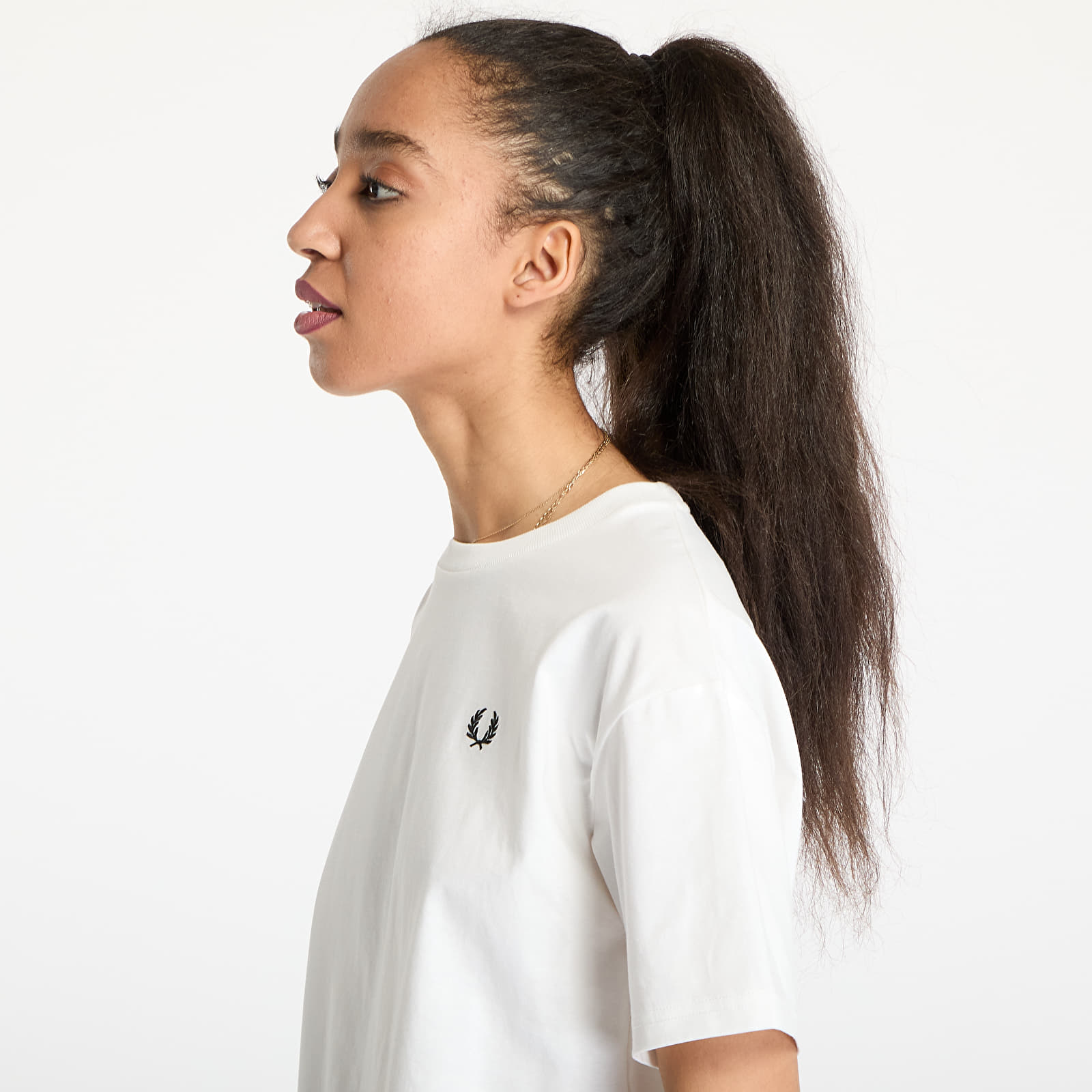 Camisetas de mujer FRED PERRY Crew Neck T-Shirt Snow White