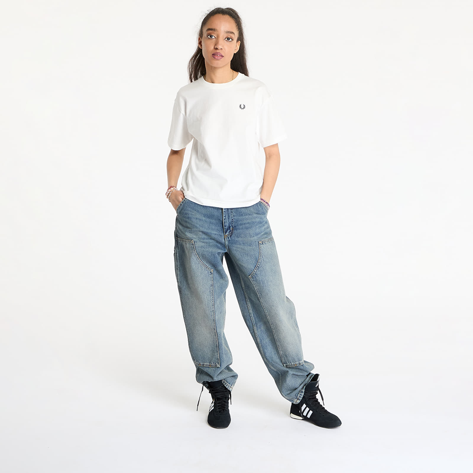 Camisetas de mujer FRED PERRY Crew Neck T-Shirt Snow White