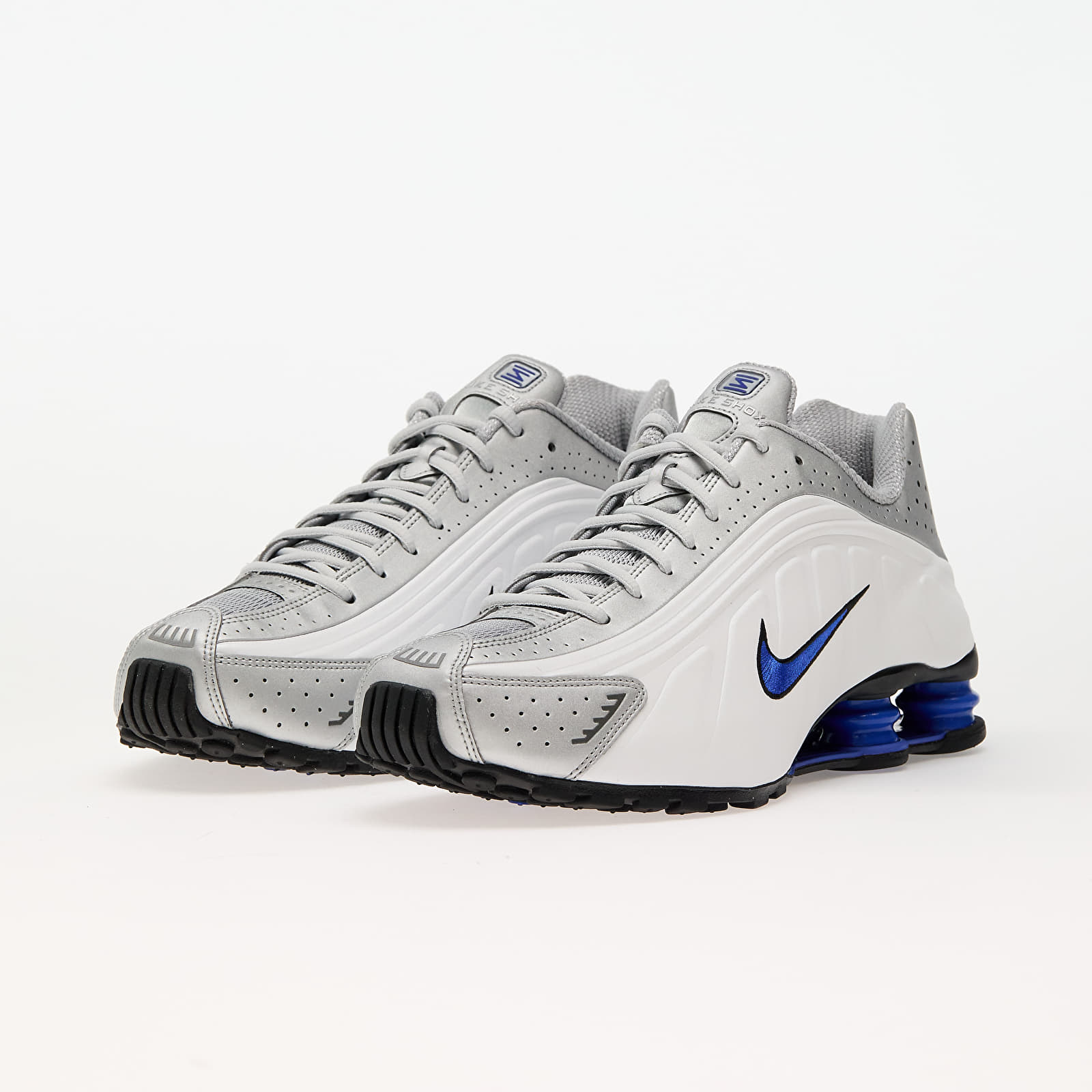 Men's sneakers and shoes Nike Shox R4 White/ Metallic Silver-Racer Blue