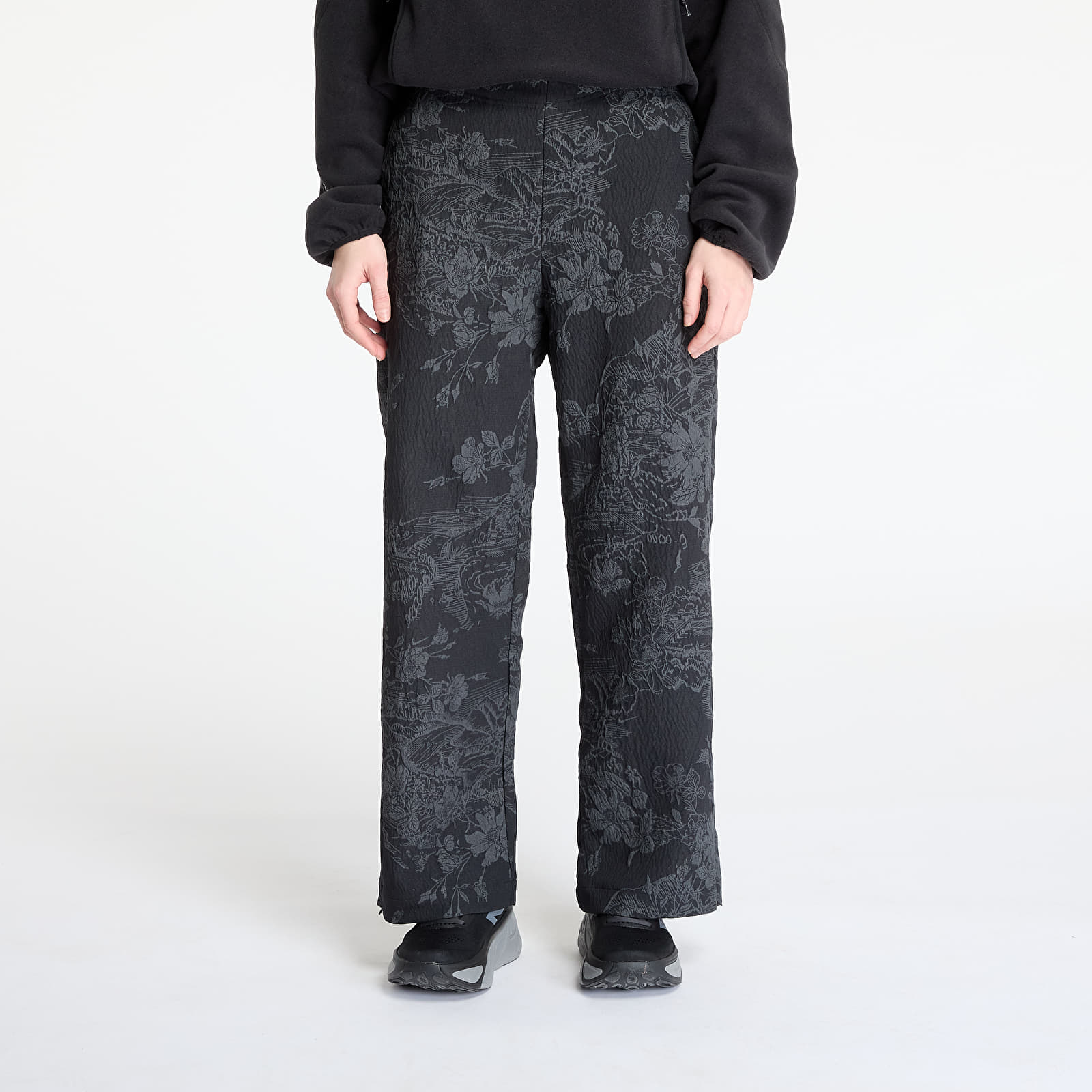 Džíny a kalhoty Nike Sportswear Collection Women's Mid-Rise Jacquard Track Pants Black/ Anthracite/ Black