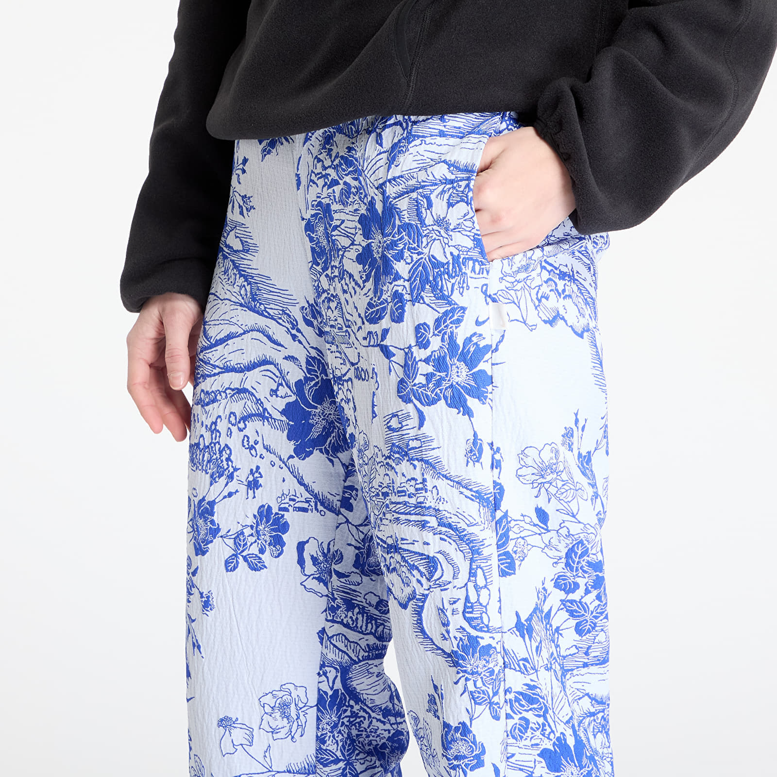 Παντελόνια Nike Sportswear Collection Women's Mid-Rise Jacquard Track Pants White/ Hyper Royal/ White L