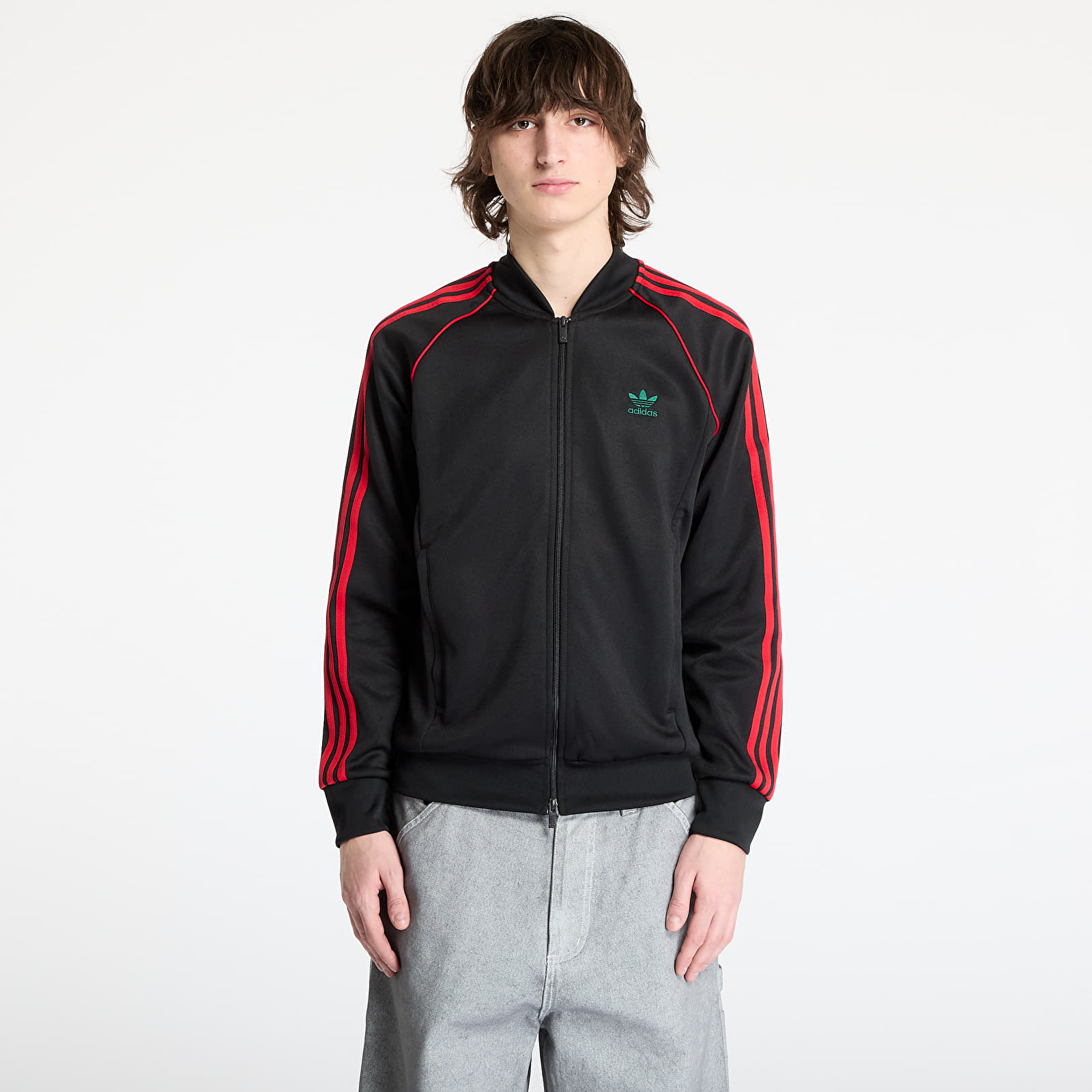 Men's sweatshirts adidas Sst Adicolor Classics Tracktop Black/ Better Scarlet