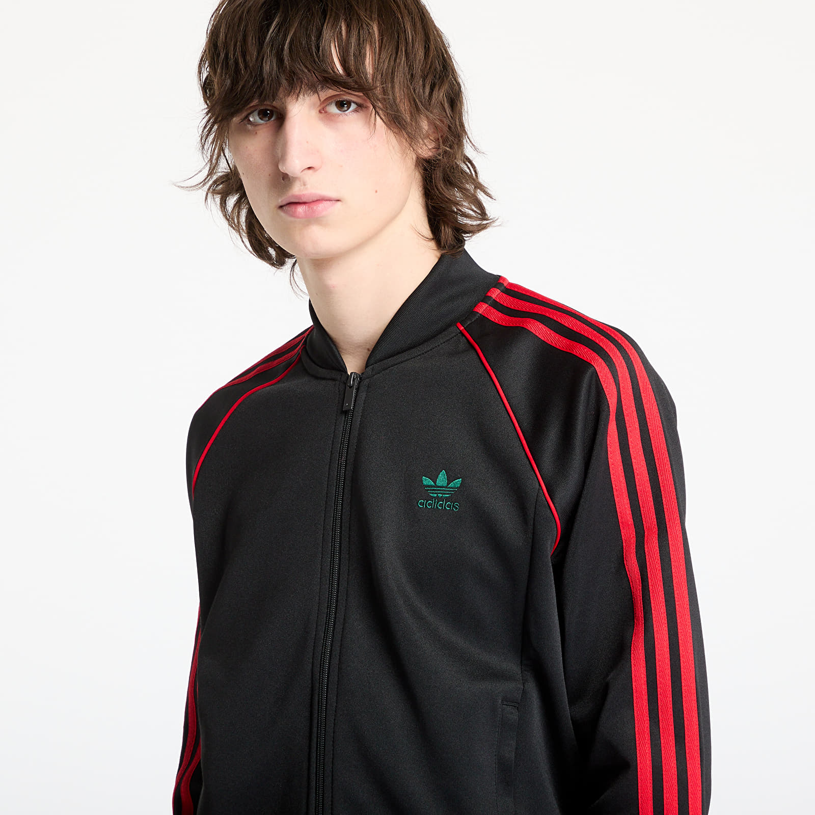 Men's sweatshirts adidas Sst Adicolor Classics Tracktop Black/ Better Scarlet