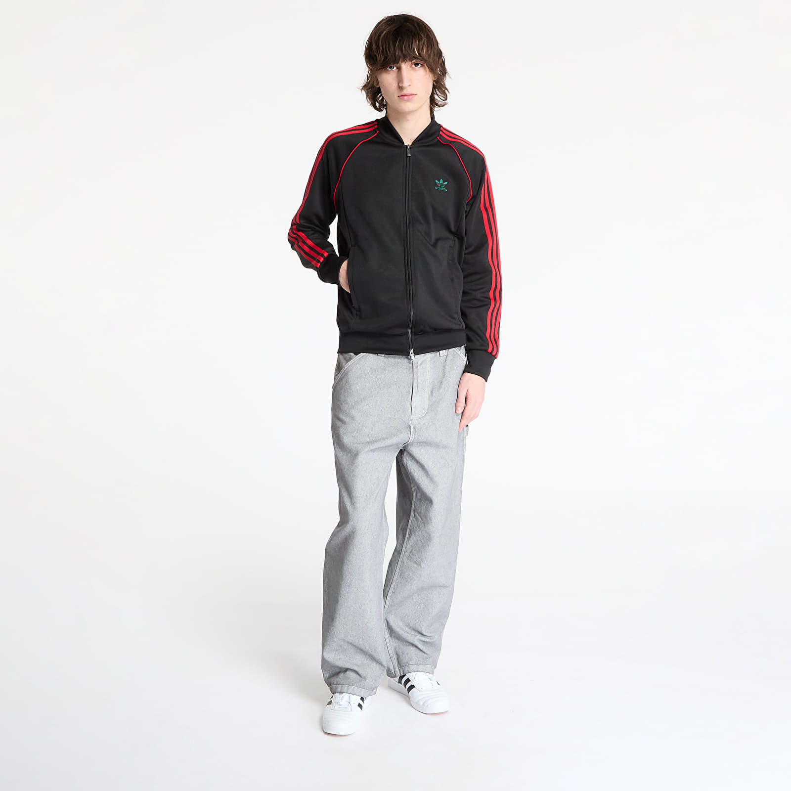 Men's sweatshirts adidas Sst Adicolor Classics Tracktop Black/ Better Scarlet