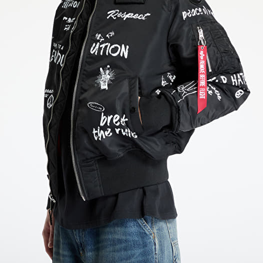 Jackets Alpha Industries MA-1 Peace Black | Queens